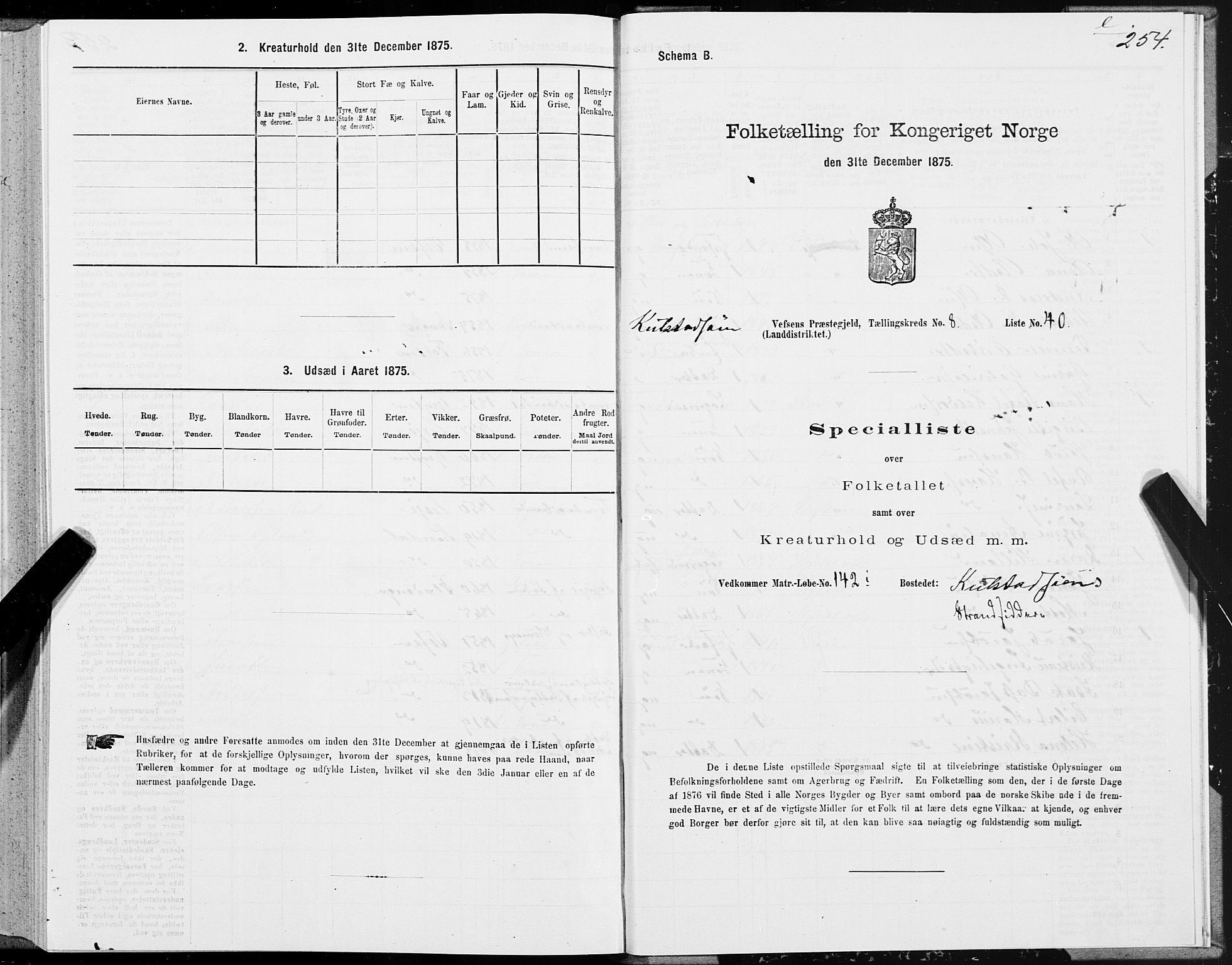 SAT, 1875 census for 1824L Vefsn/Vefsn, 1875, p. 2254