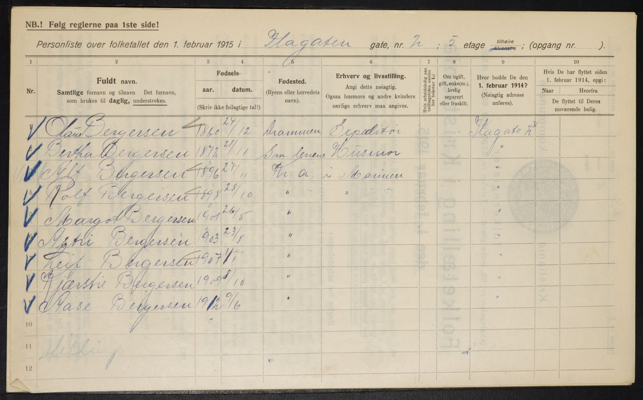 OBA, Municipal Census 1915 for Kristiania, 1915, p. 42641