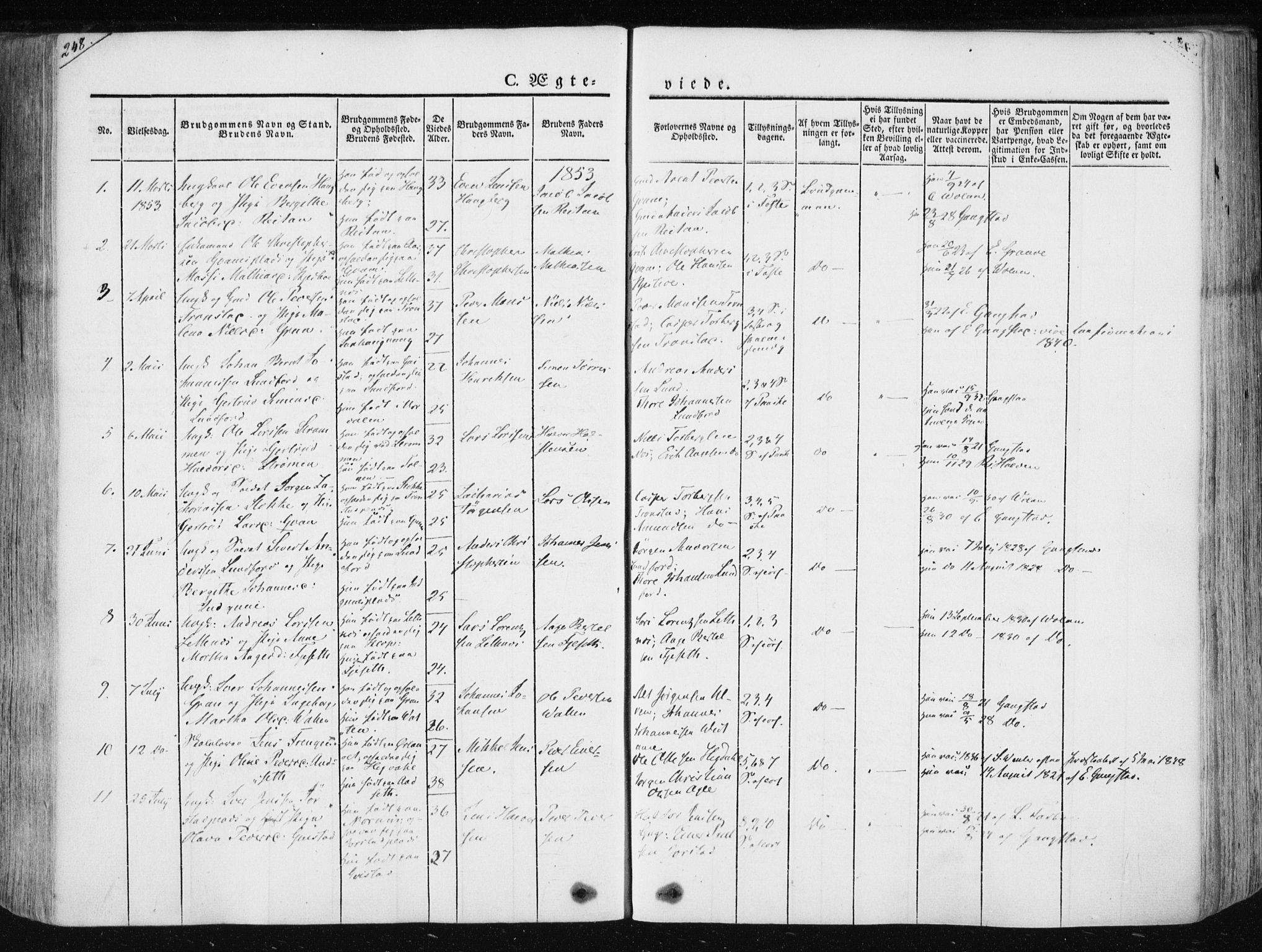 Ministerialprotokoller, klokkerbøker og fødselsregistre - Nord-Trøndelag, AV/SAT-A-1458/730/L0280: Parish register (official) no. 730A07 /1, 1840-1854, p. 248