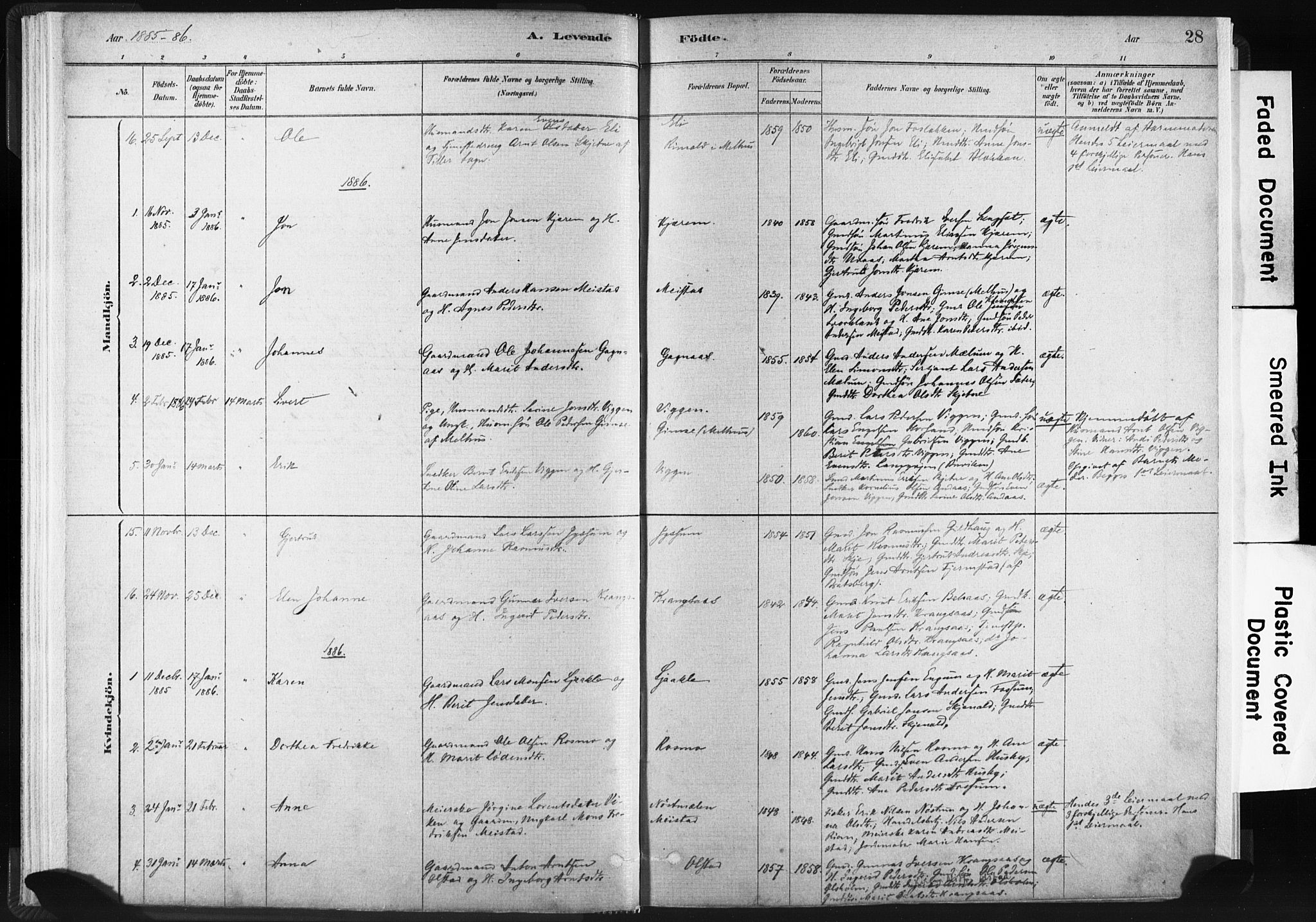 Ministerialprotokoller, klokkerbøker og fødselsregistre - Sør-Trøndelag, SAT/A-1456/665/L0773: Parish register (official) no. 665A08, 1879-1905, p. 28