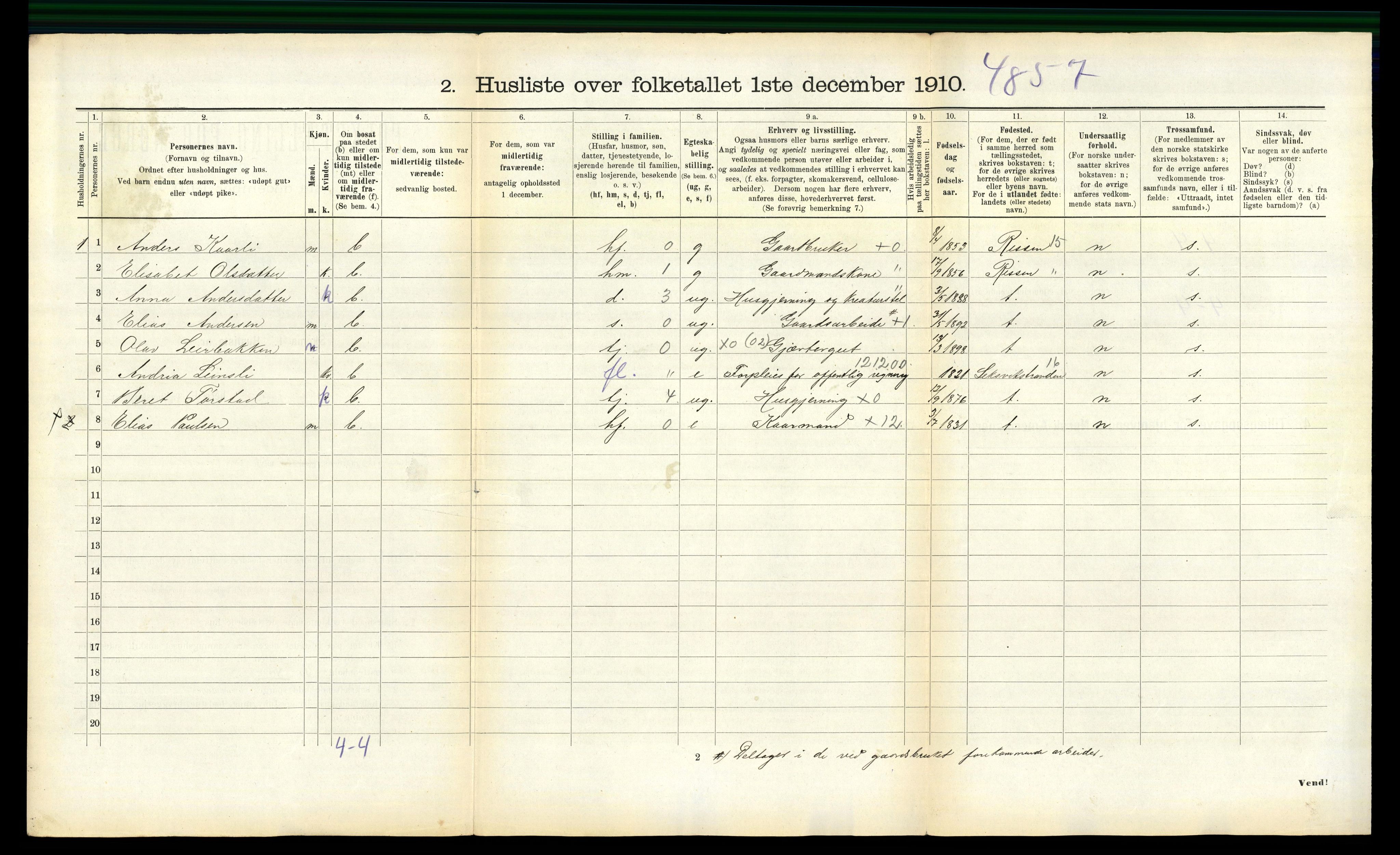 RA, 1910 census for Stadsbygd, 1910, p. 168