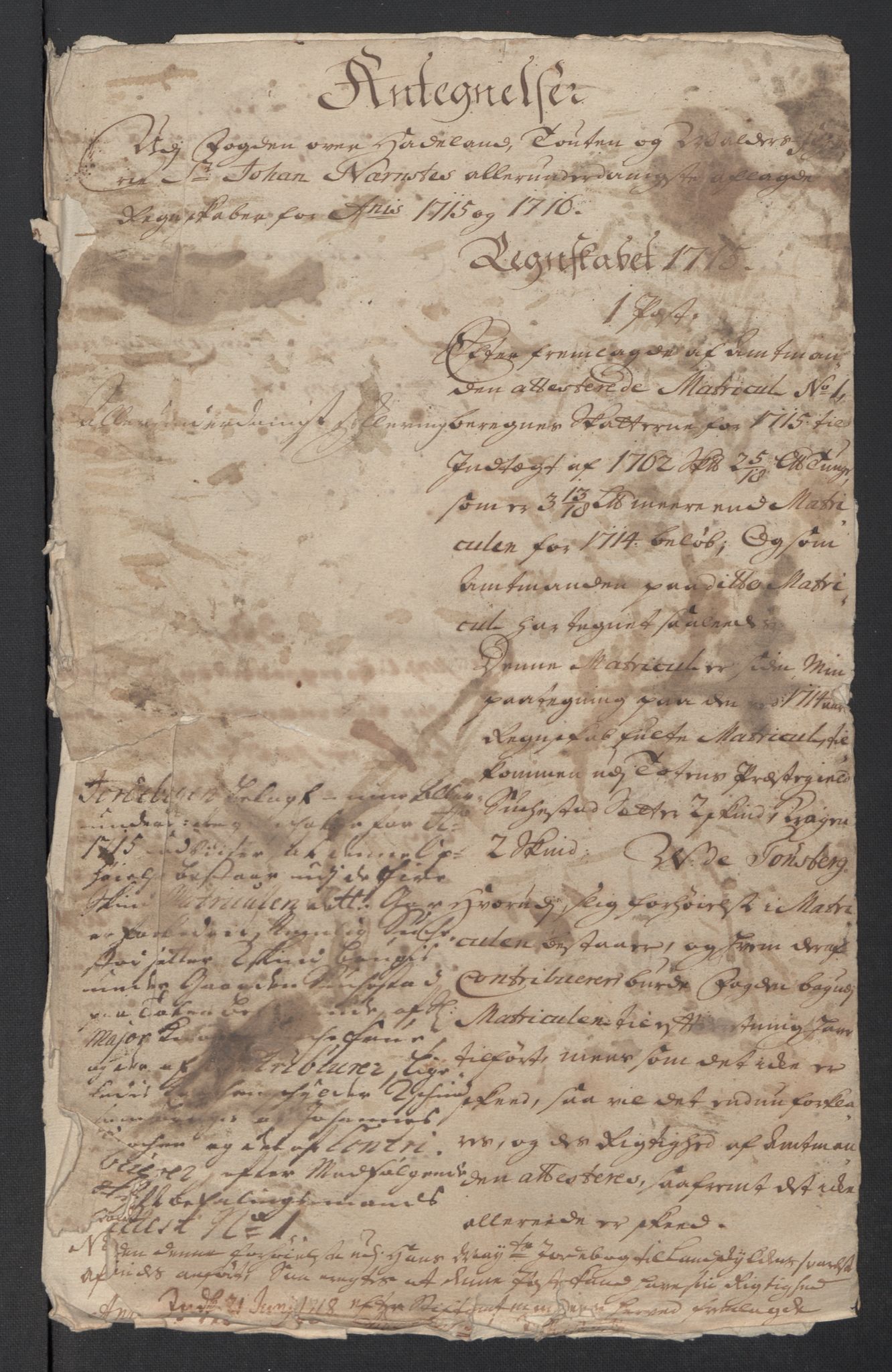 Rentekammeret inntil 1814, Reviderte regnskaper, Fogderegnskap, AV/RA-EA-4092/R18/L1316: Fogderegnskap Hadeland, Toten og Valdres, 1716, p. 4