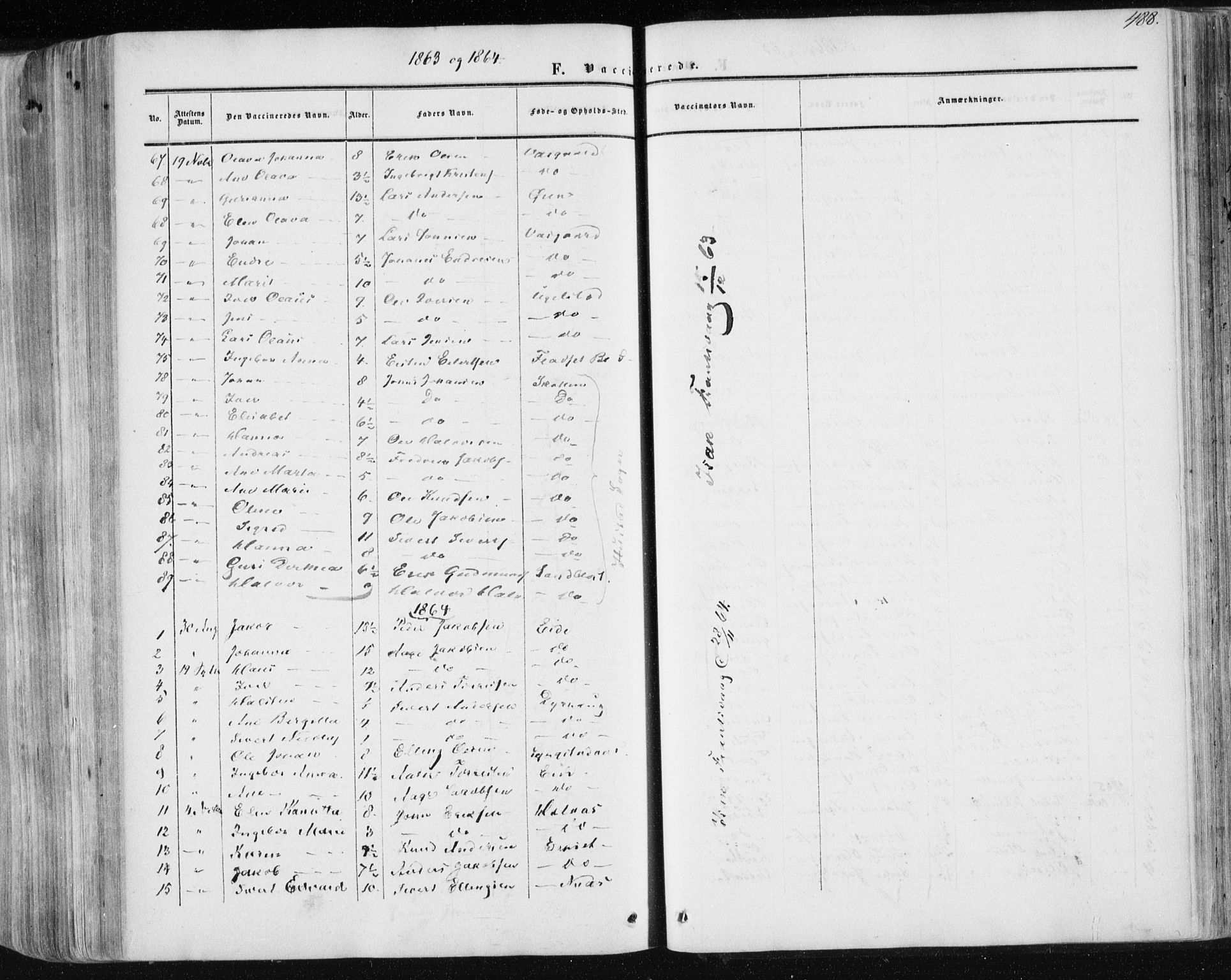 Ministerialprotokoller, klokkerbøker og fødselsregistre - Møre og Romsdal, AV/SAT-A-1454/568/L0804: Parish register (official) no. 568A11, 1854-1868, p. 488