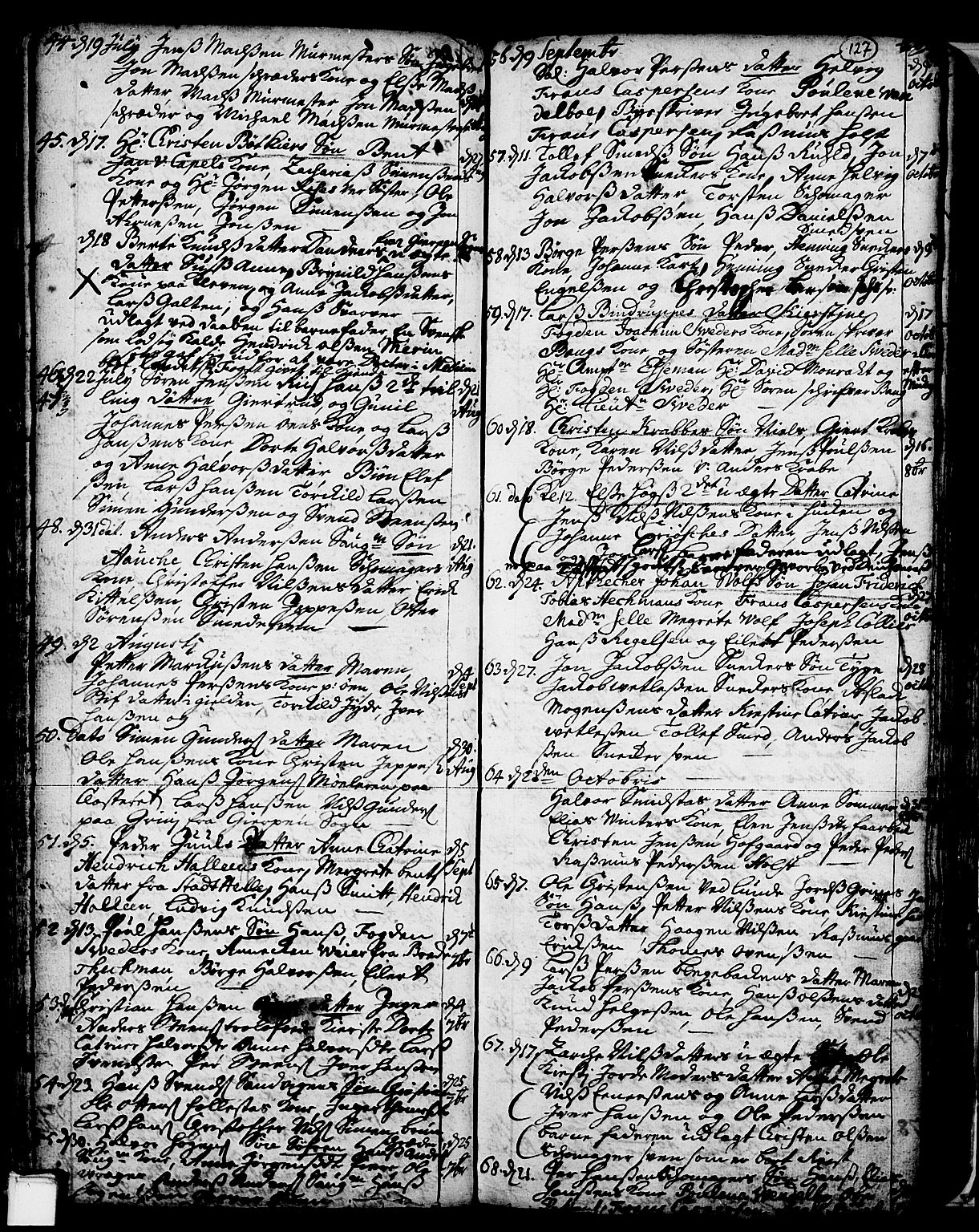 Skien kirkebøker, SAKO/A-302/F/Fa/L0002: Parish register (official) no. 2, 1716-1757, p. 127