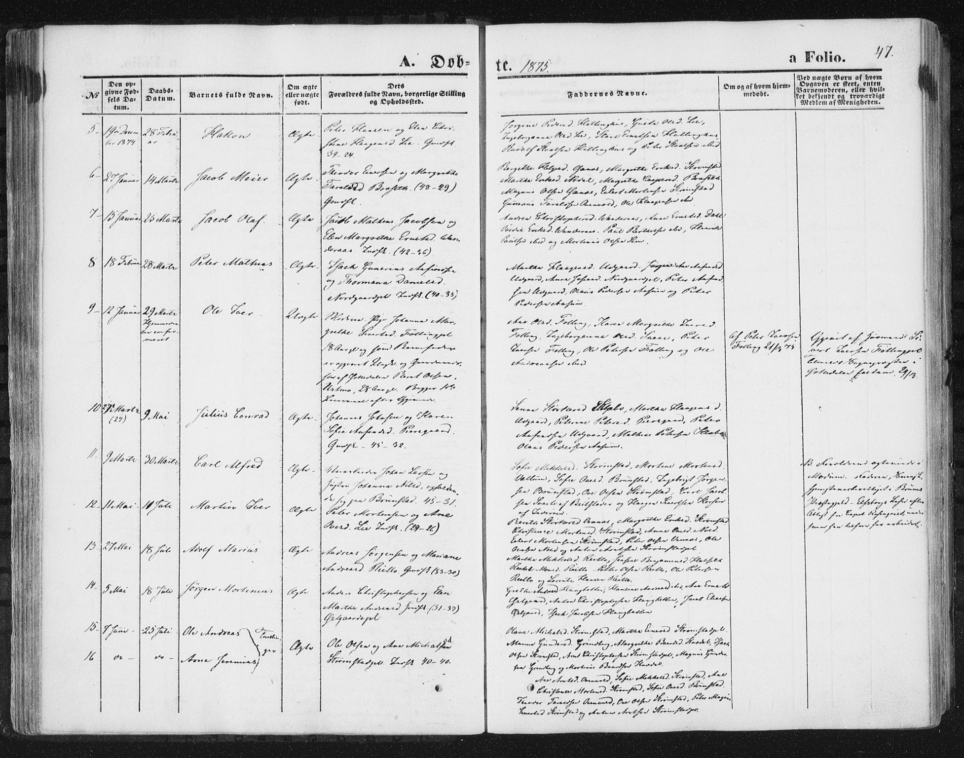 Ministerialprotokoller, klokkerbøker og fødselsregistre - Nord-Trøndelag, SAT/A-1458/746/L0447: Parish register (official) no. 746A06, 1860-1877, p. 47