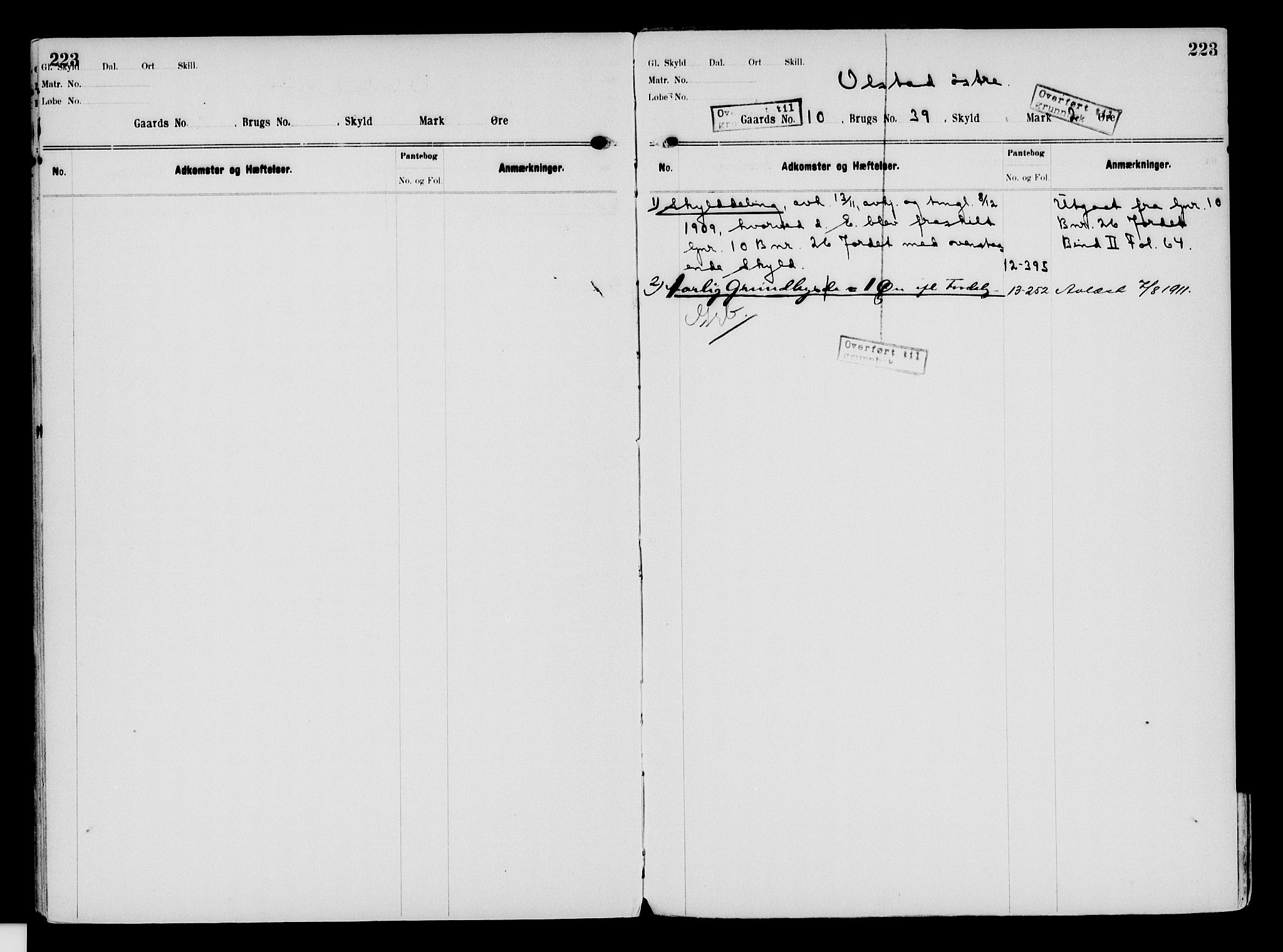 Nord-Hedmark sorenskriveri, SAH/TING-012/H/Ha/Had/Hade/L0003: Mortgage register no. 4.3, 1899-1940, p. 223