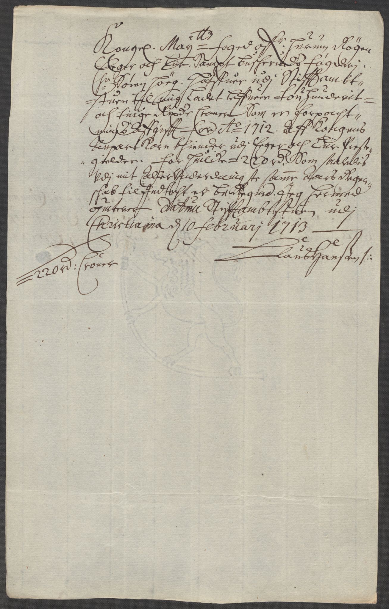 Rentekammeret inntil 1814, Reviderte regnskaper, Fogderegnskap, AV/RA-EA-4092/R31/L1708: Fogderegnskap Hurum, Røyken, Eiker, Lier og Buskerud, 1713, p. 456