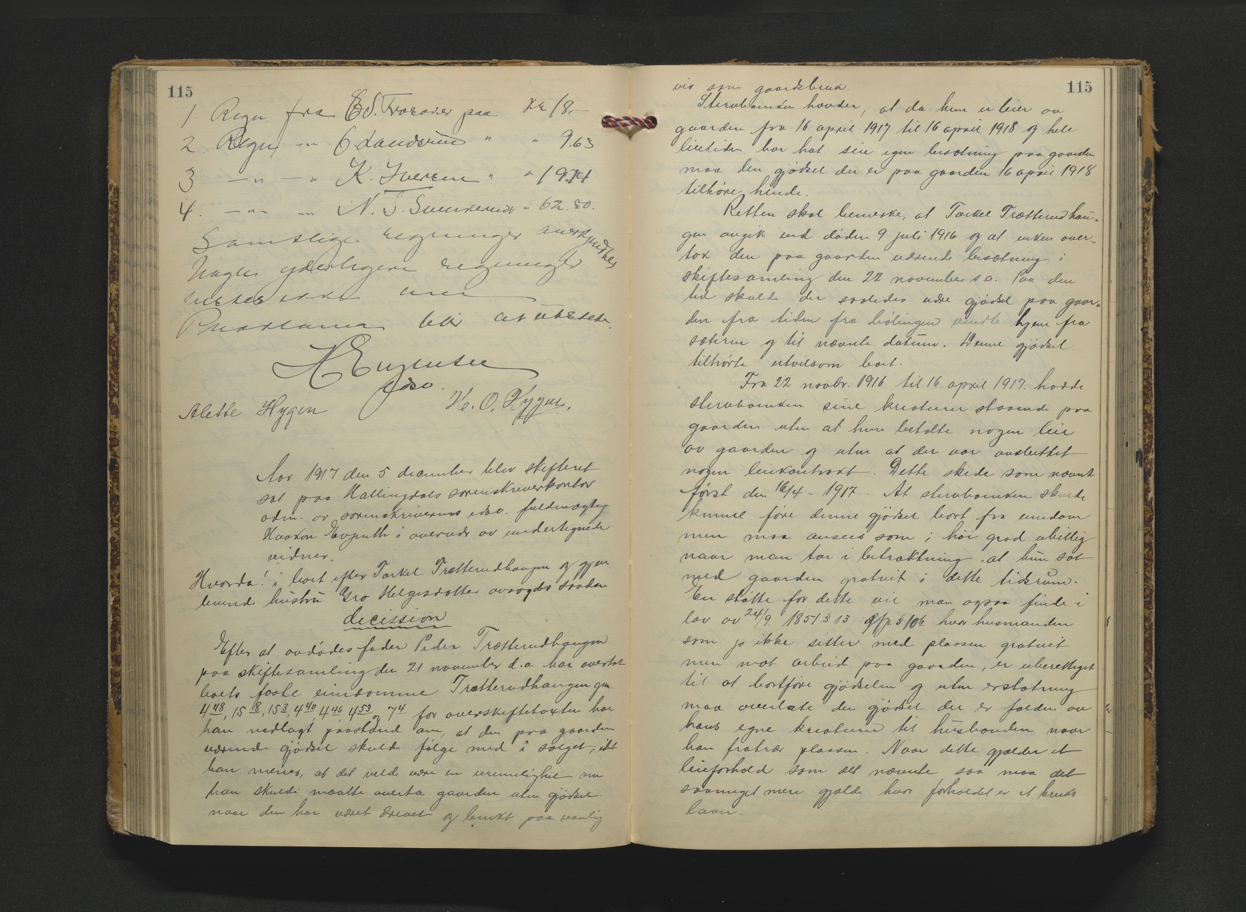 Hallingdal sorenskriveri, AV/SAKO-A-121/H/Hb/Hbc/L0011: Skifteforhandlingsprotokoll, 1915-1922, p. 115