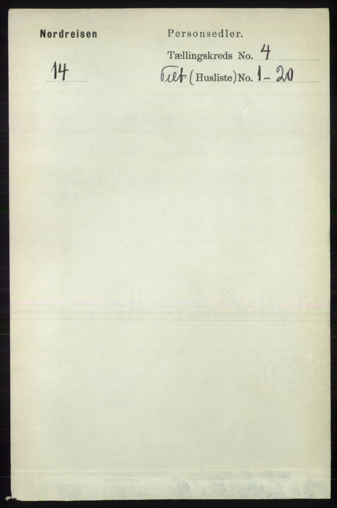 RA, 1891 census for 1942 Nordreisa, 1891, p. 1530