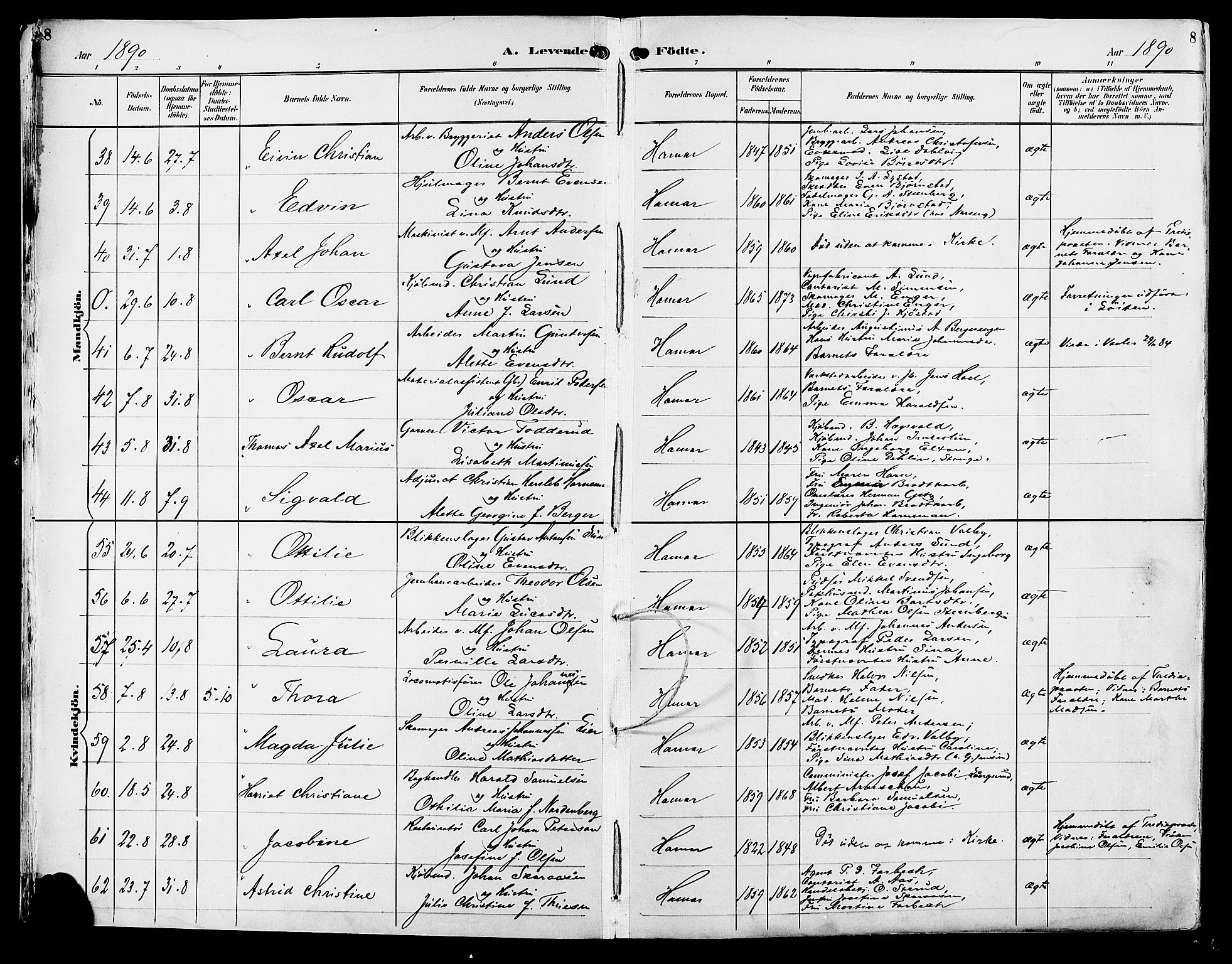 Vang prestekontor, Hedmark, SAH/PREST-008/H/Ha/Haa/L0017: Parish register (official) no. 17, 1890-1899, p. 8