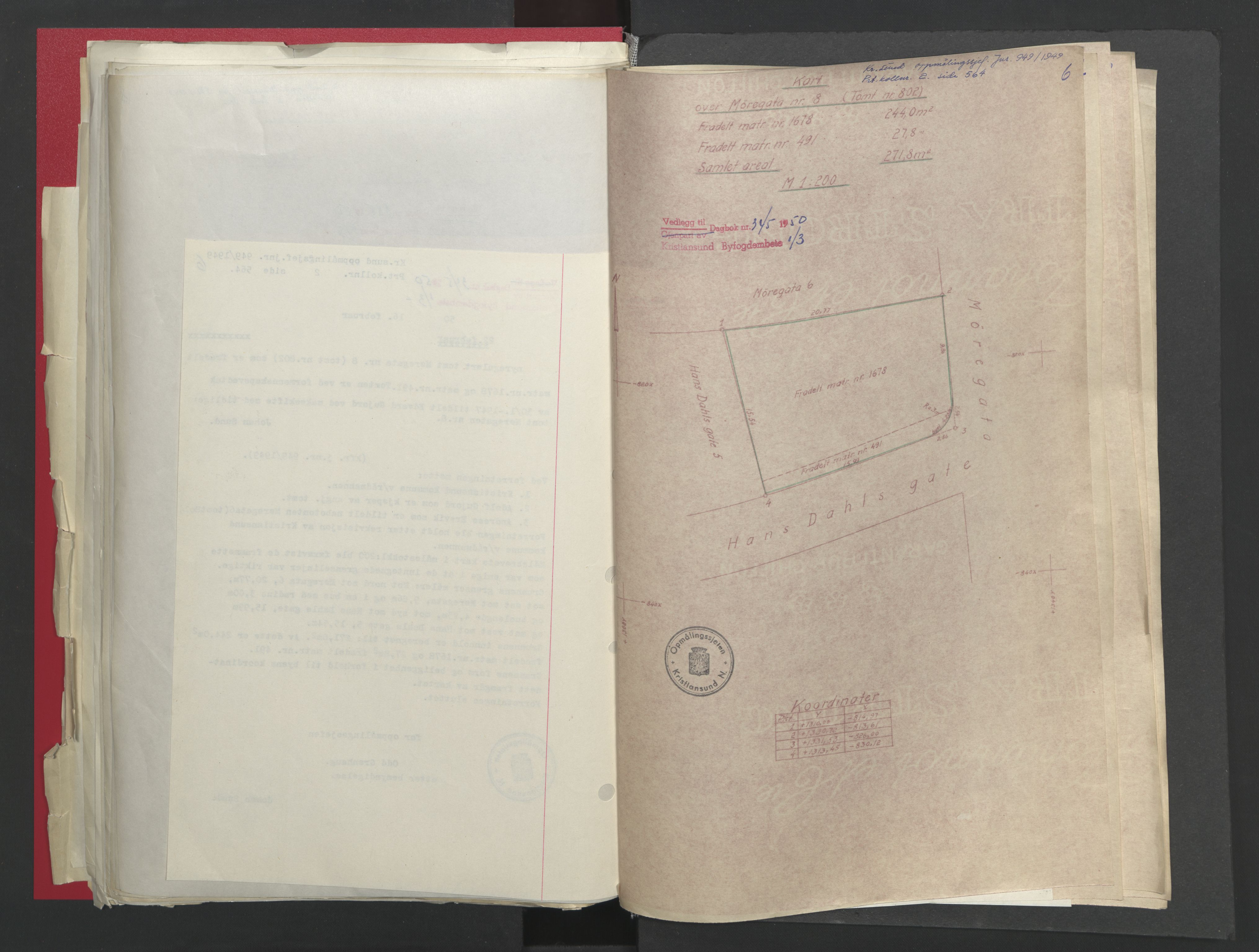 Kristiansund byfogd, AV/SAT-A-4587/A/27: Mortgage book no. 48, 1950-1950, Diary no: : 345/1950
