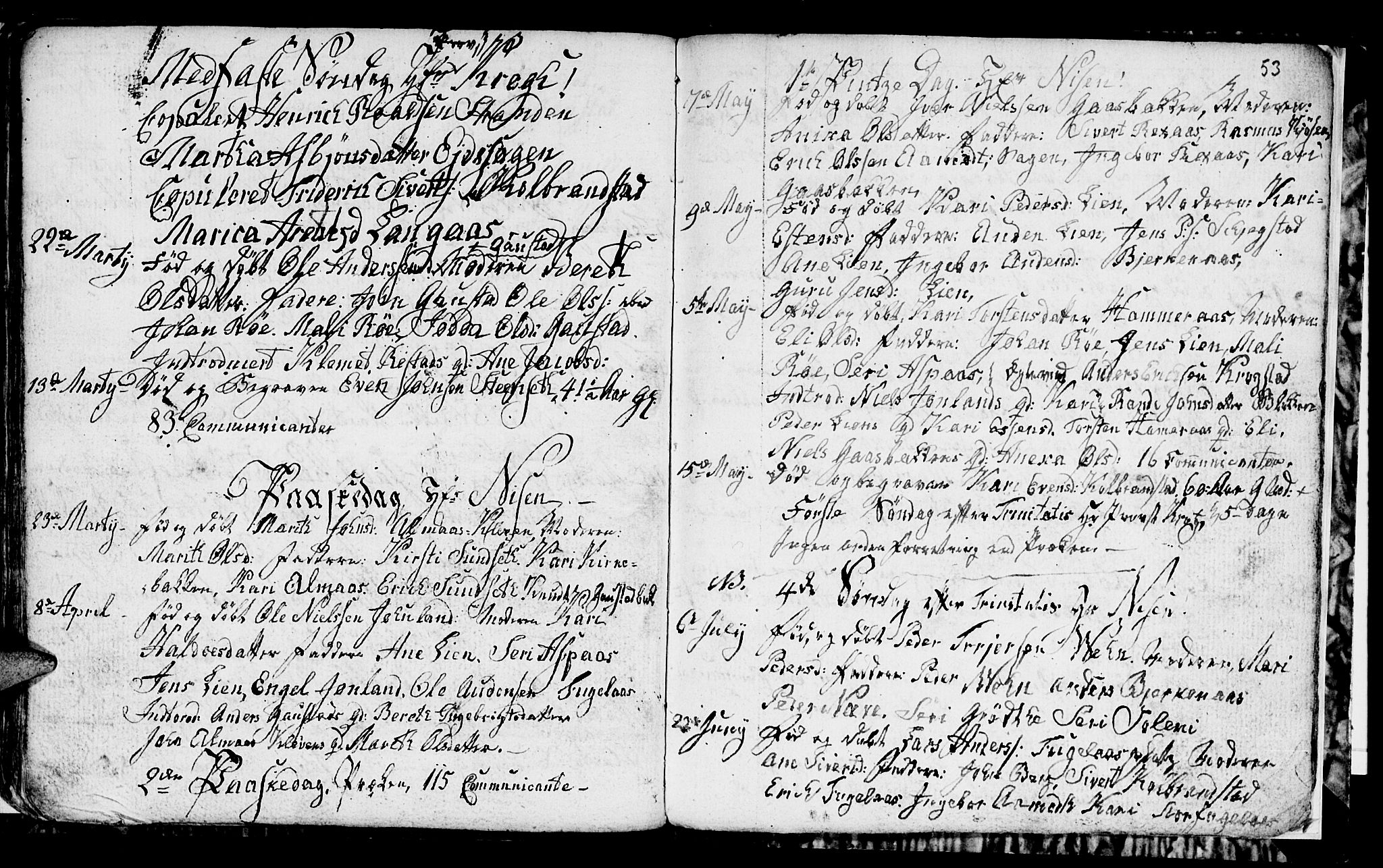 Ministerialprotokoller, klokkerbøker og fødselsregistre - Sør-Trøndelag, SAT/A-1456/694/L1129: Parish register (copy) no. 694C01, 1793-1815, p. 53