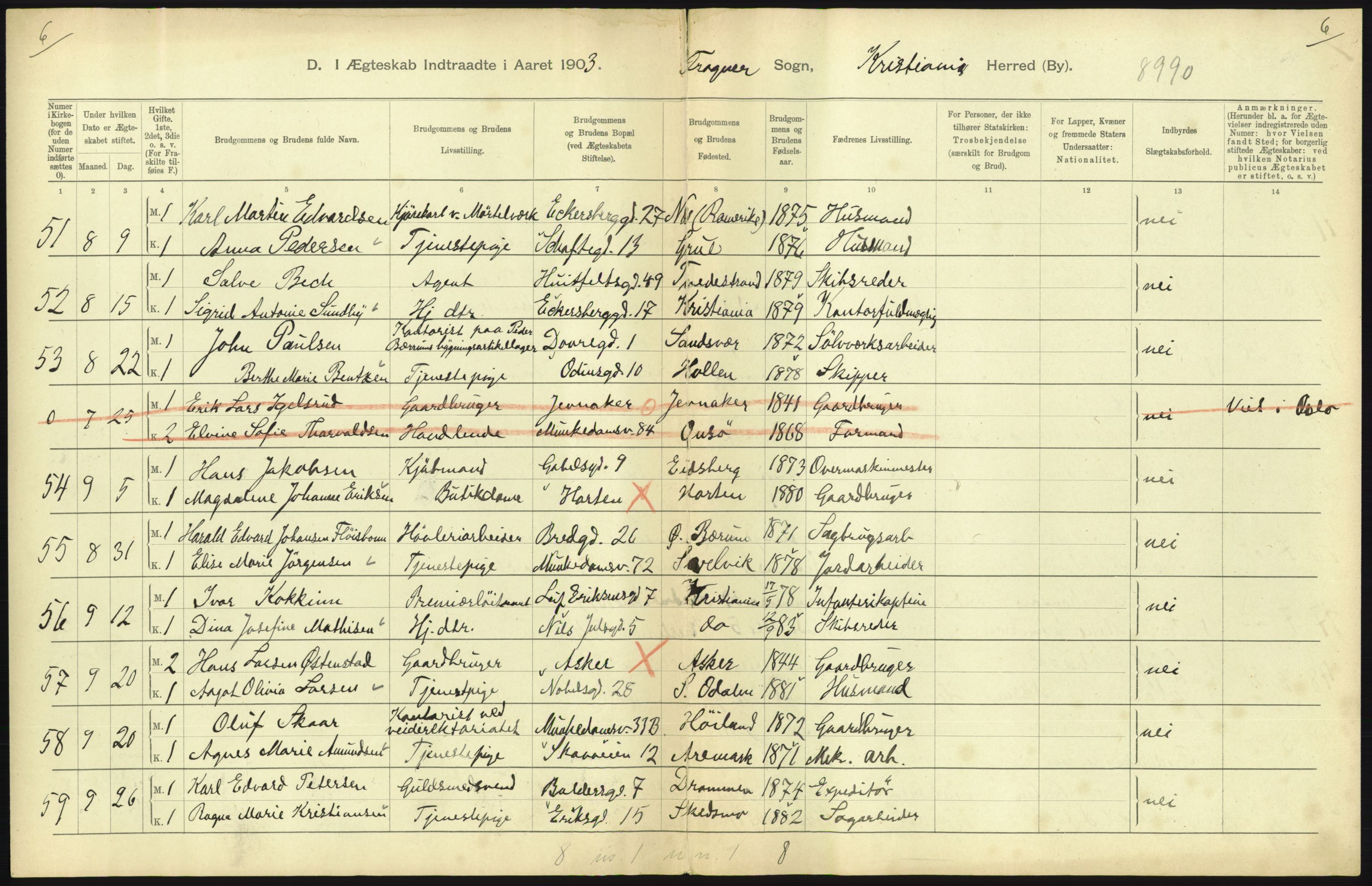 Statistisk sentralbyrå, Sosiodemografiske emner, Befolkning, AV/RA-S-2228/D/Df/Dfa/Dfaa/L0004: Kristiania: Gifte, døde, 1903, p. 679