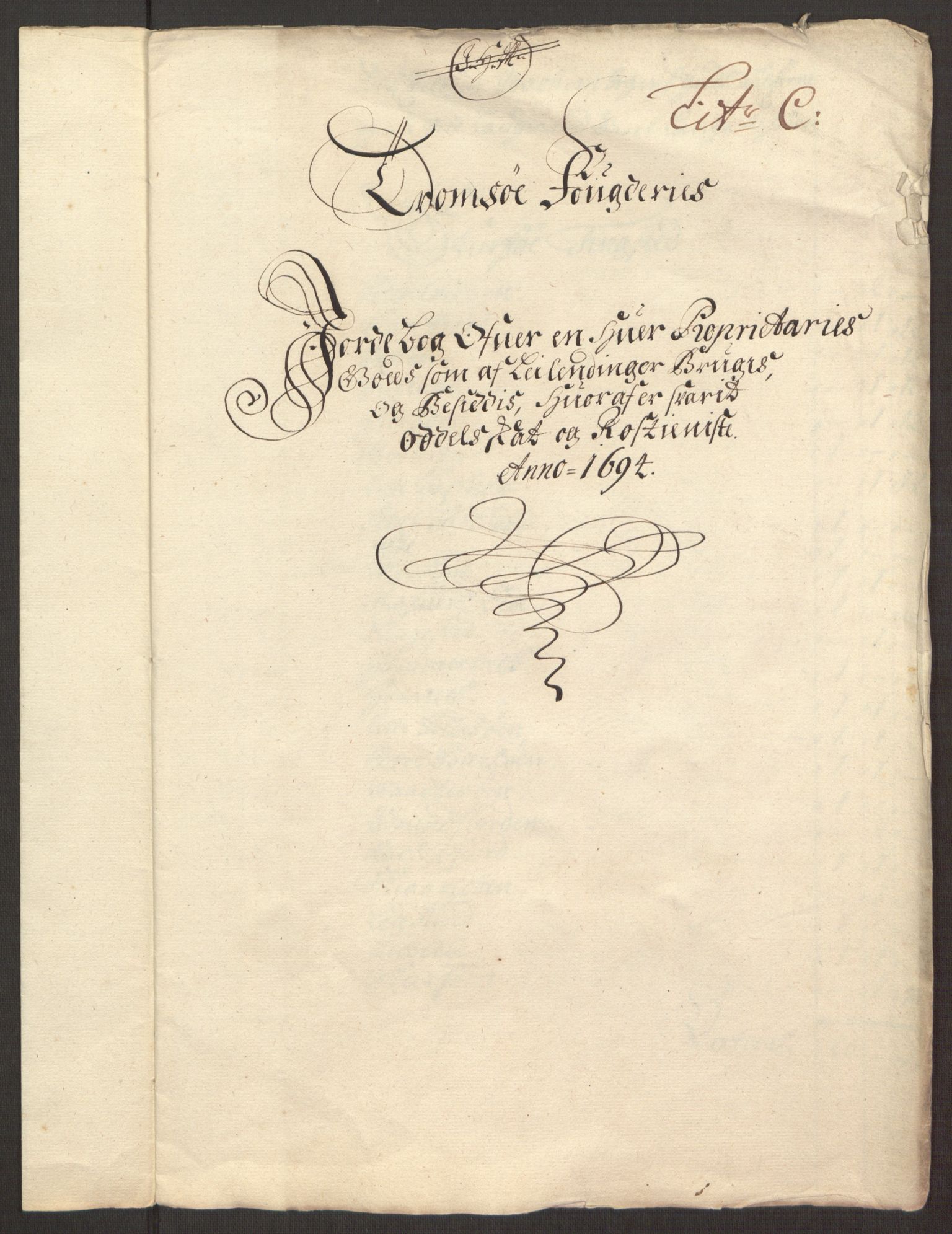 Rentekammeret inntil 1814, Reviderte regnskaper, Fogderegnskap, RA/EA-4092/R68/L4753: Fogderegnskap Senja og Troms, 1694-1696, p. 198