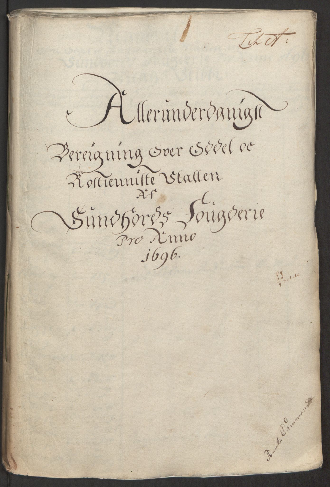 Rentekammeret inntil 1814, Reviderte regnskaper, Fogderegnskap, RA/EA-4092/R48/L2976: Fogderegnskap Sunnhordland og Hardanger, 1695-1696, p. 284