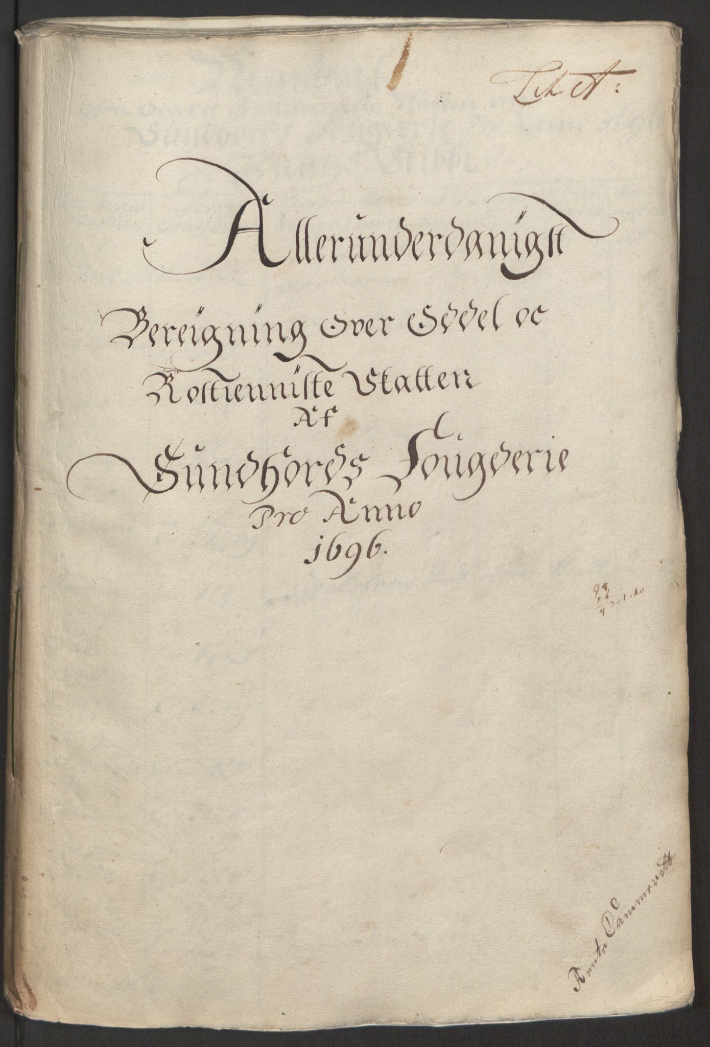 Rentekammeret inntil 1814, Reviderte regnskaper, Fogderegnskap, AV/RA-EA-4092/R48/L2976: Fogderegnskap Sunnhordland og Hardanger, 1695-1696, p. 284