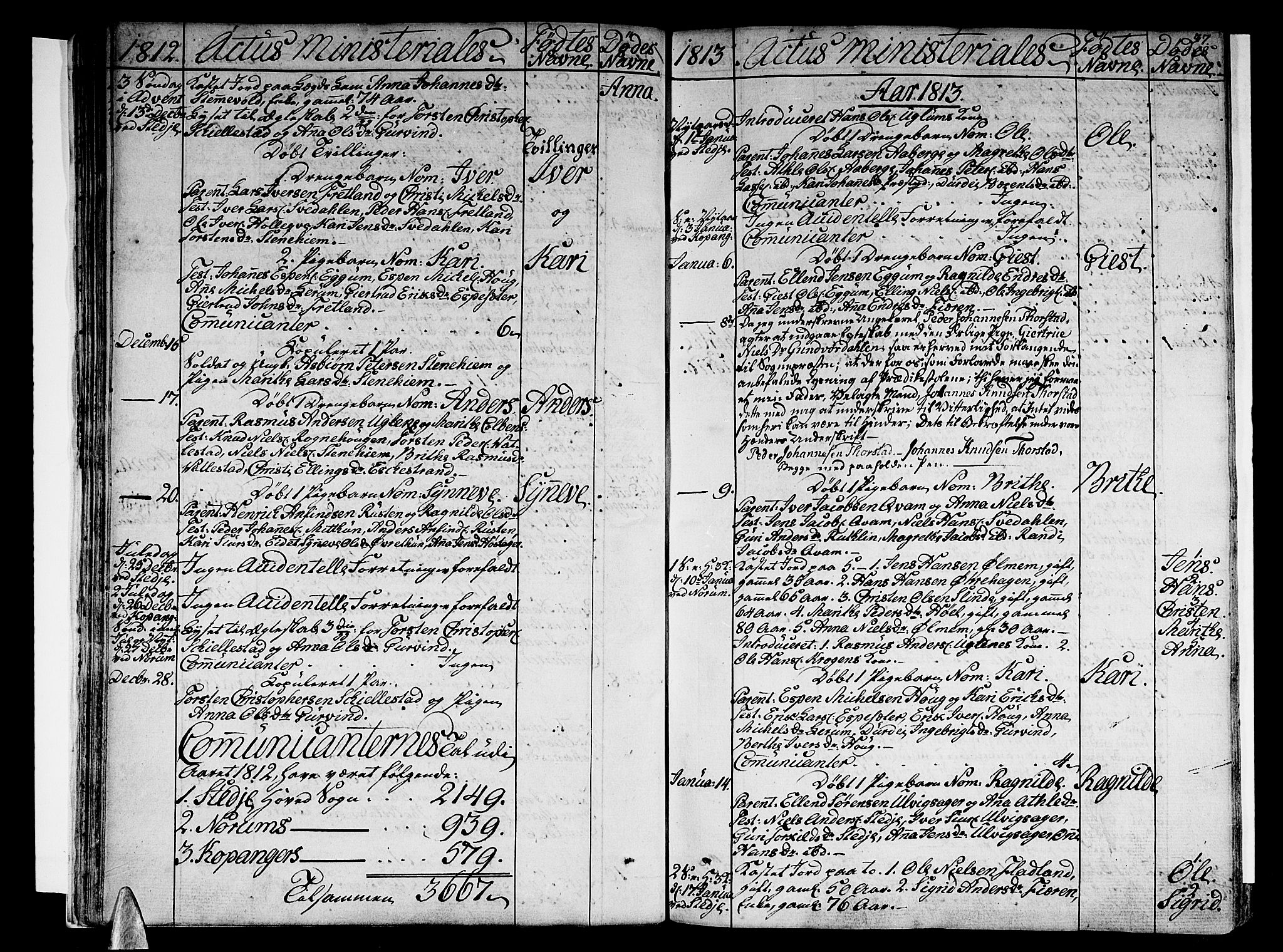 Sogndal sokneprestembete, SAB/A-81301/H/Haa/Haaa/L0009: Parish register (official) no. A 9, 1809-1821, p. 37
