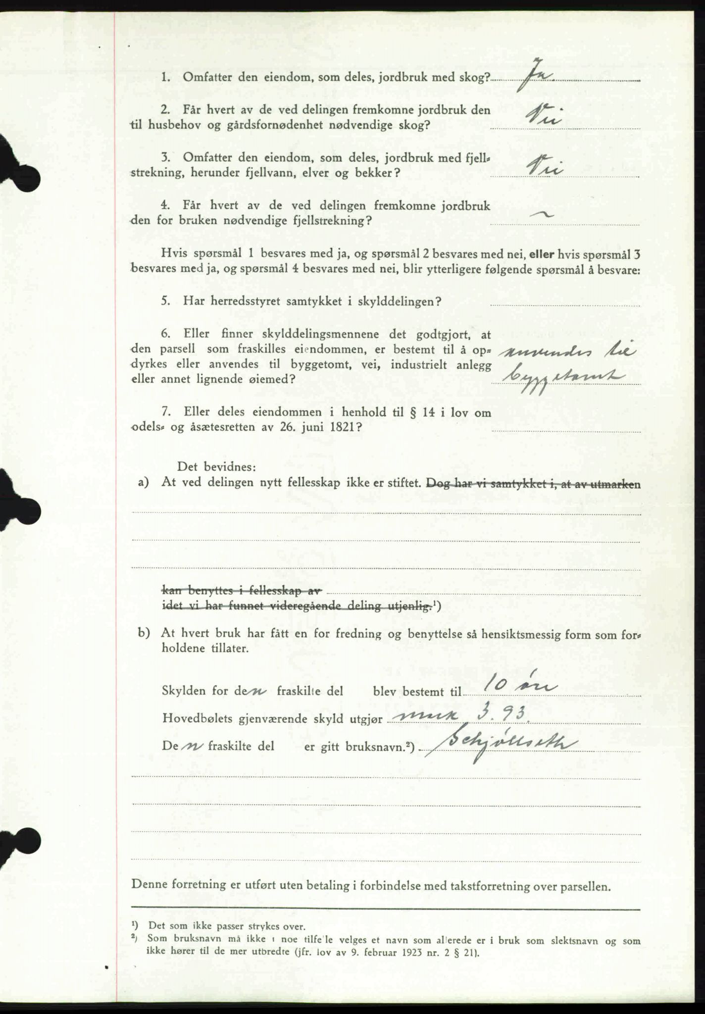 Toten tingrett, SAH/TING-006/H/Hb/Hbc/L0006: Mortgage book no. Hbc-06, 1939-1939, Diary no: : 1288/1939