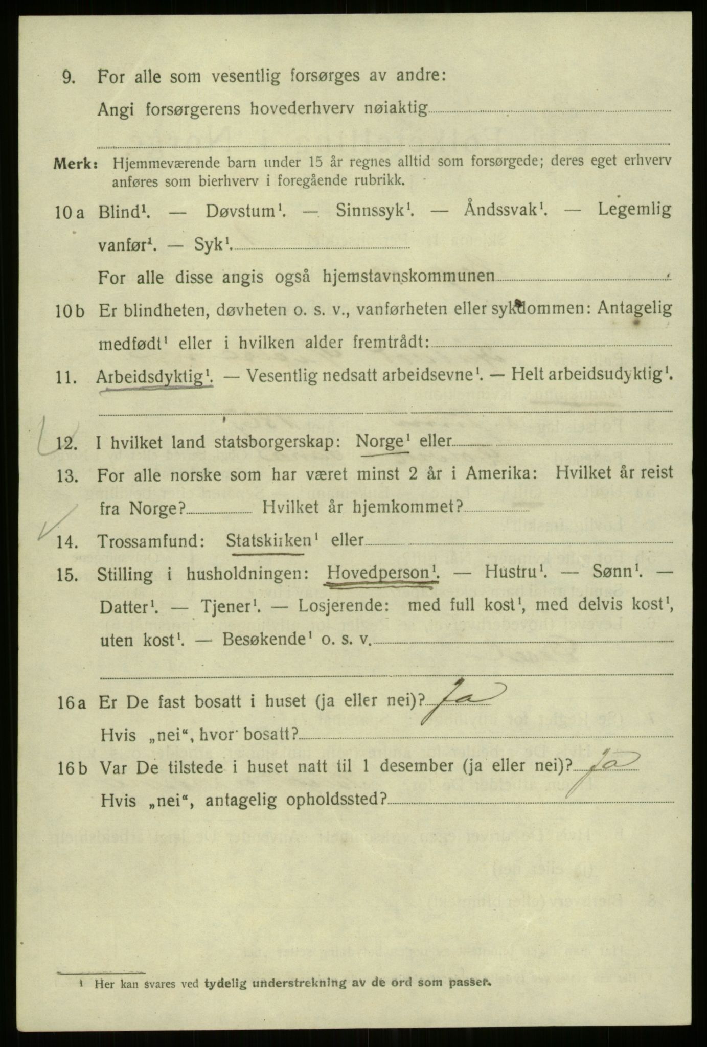 SAB, 1920 census for Bergen, 1920, p. 172067