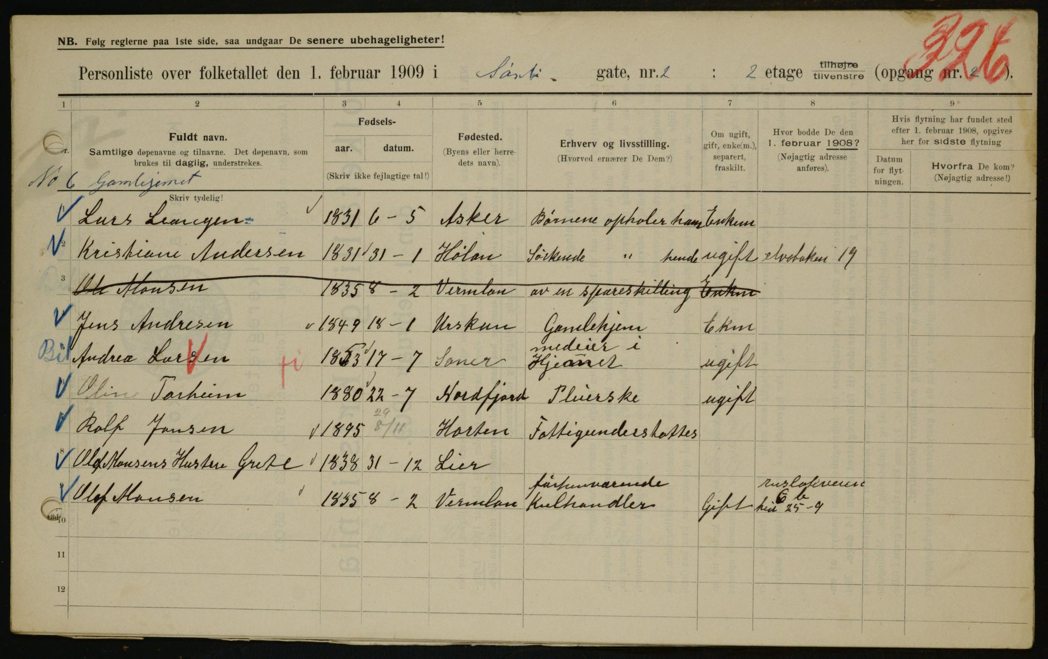 OBA, Municipal Census 1909 for Kristiania, 1909, p. 96427