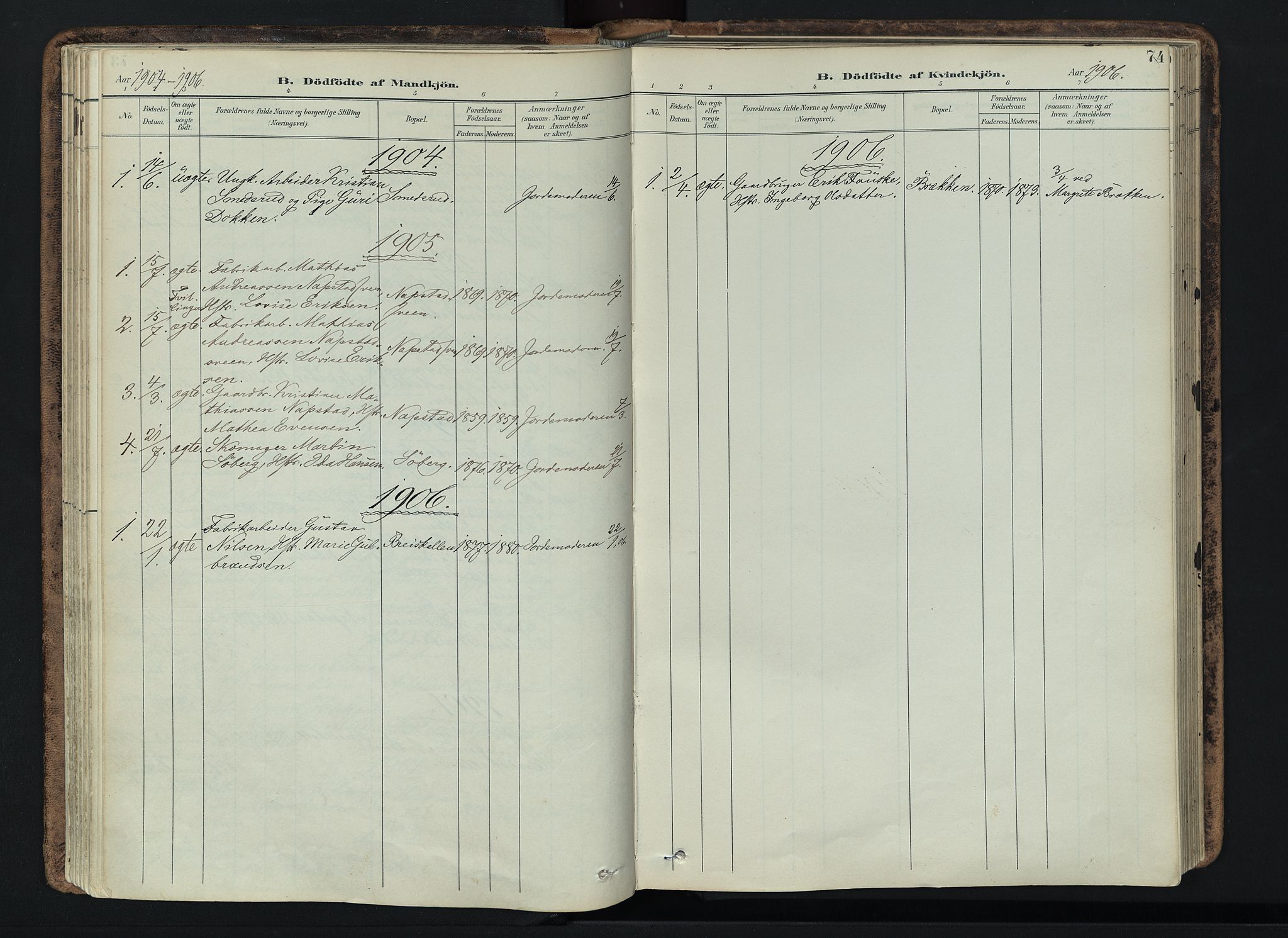 Vardal prestekontor, SAH/PREST-100/H/Ha/Haa/L0019: Parish register (official) no. 19, 1893-1907, p. 74