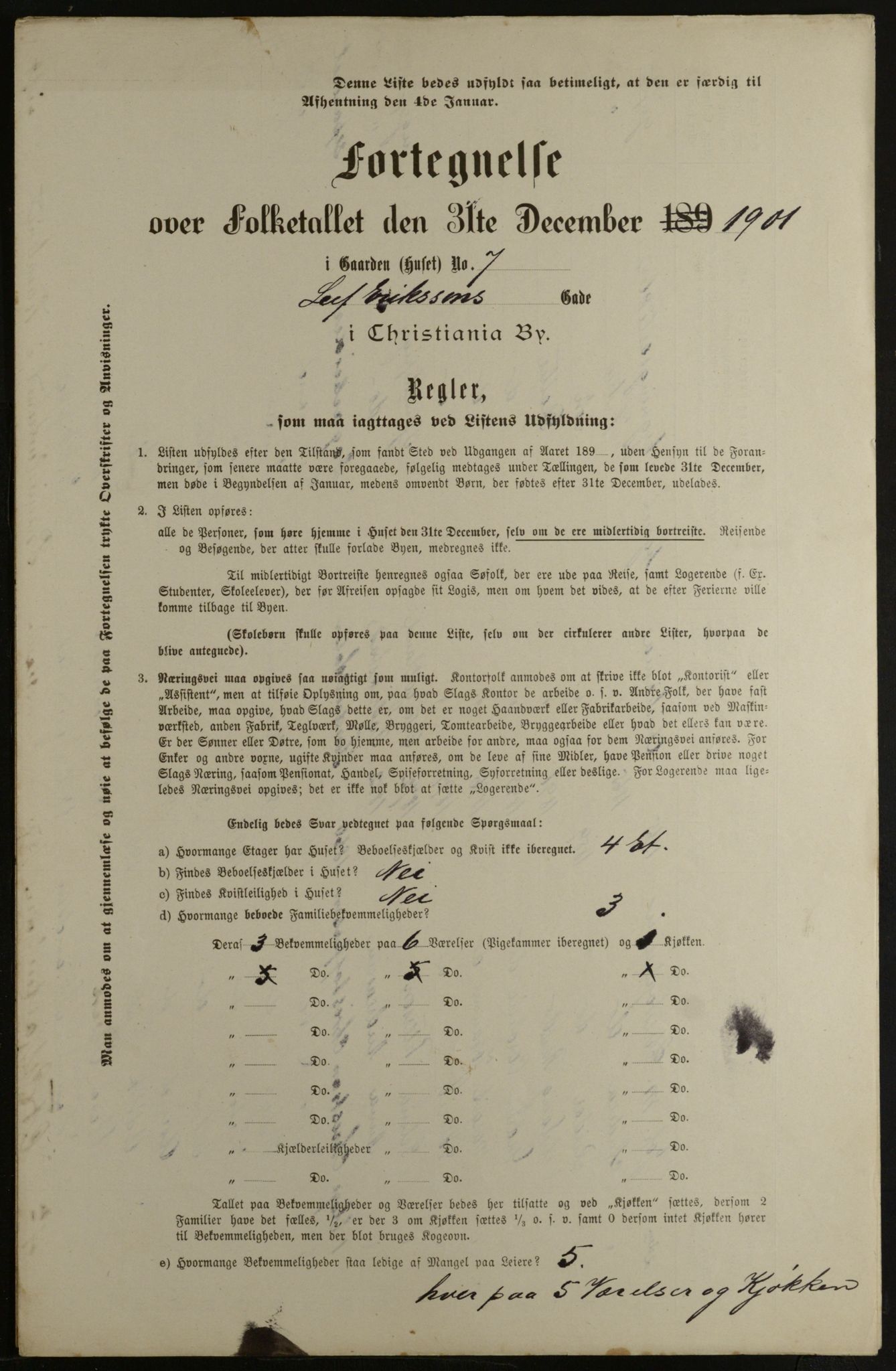 OBA, Municipal Census 1901 for Kristiania, 1901, p. 8875