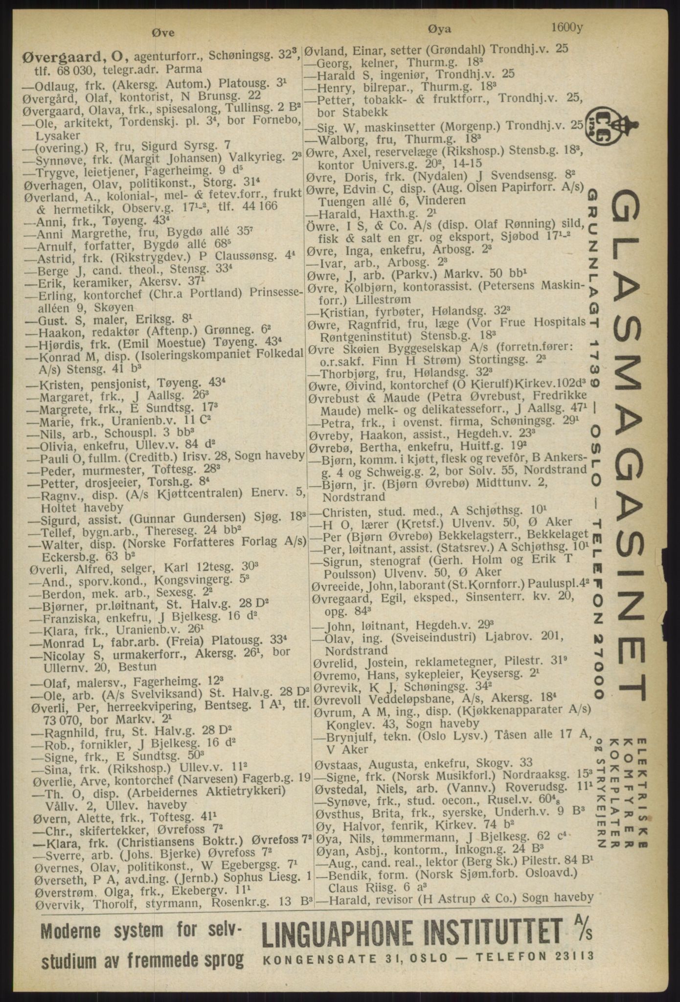 Kristiania/Oslo adressebok, PUBL/-, 1937, p. 1600