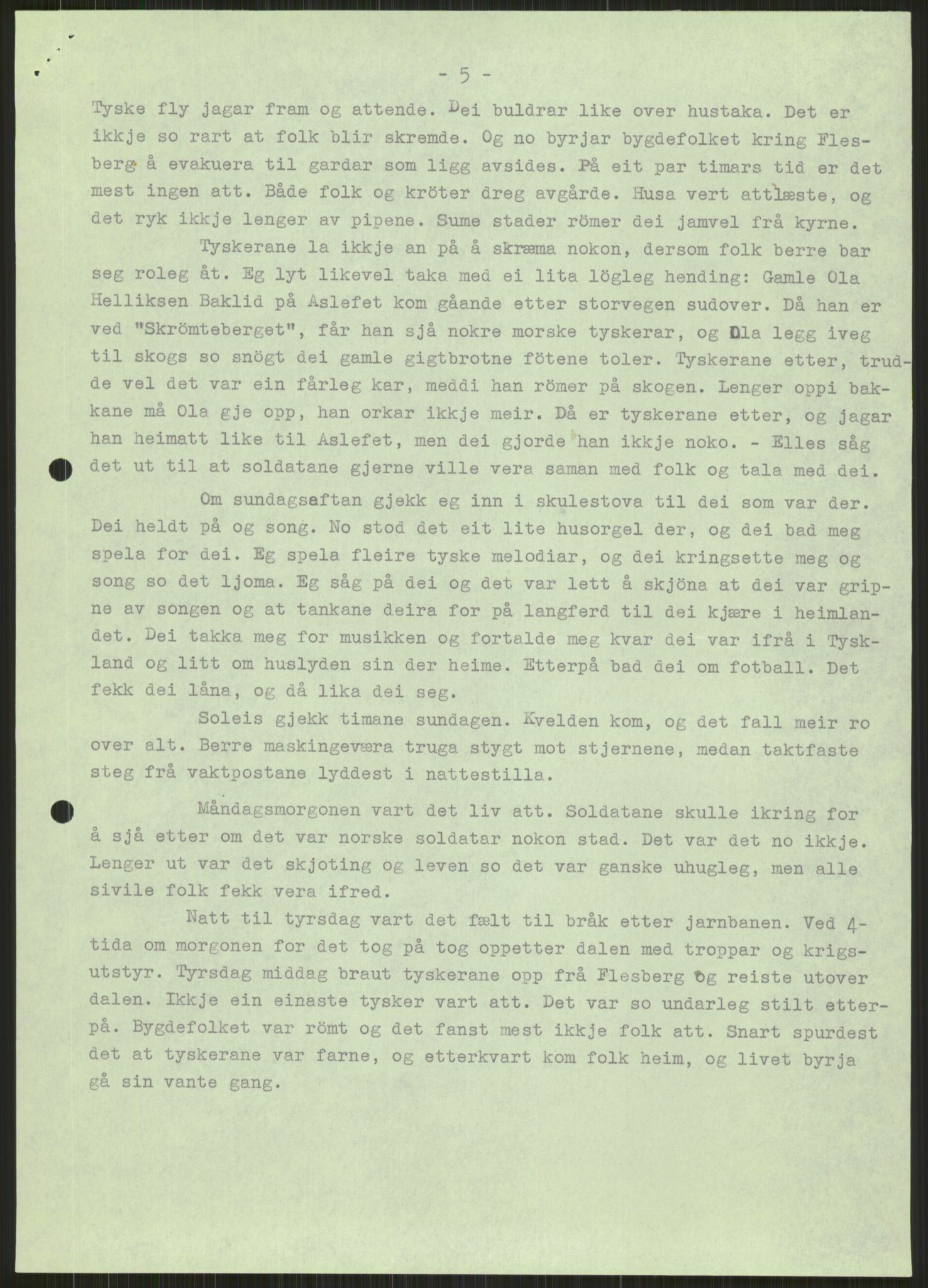 Forsvaret, Forsvarets krigshistoriske avdeling, AV/RA-RAFA-2017/Y/Ya/L0014: II-C-11-31 - Fylkesmenn.  Rapporter om krigsbegivenhetene 1940., 1940, p. 317