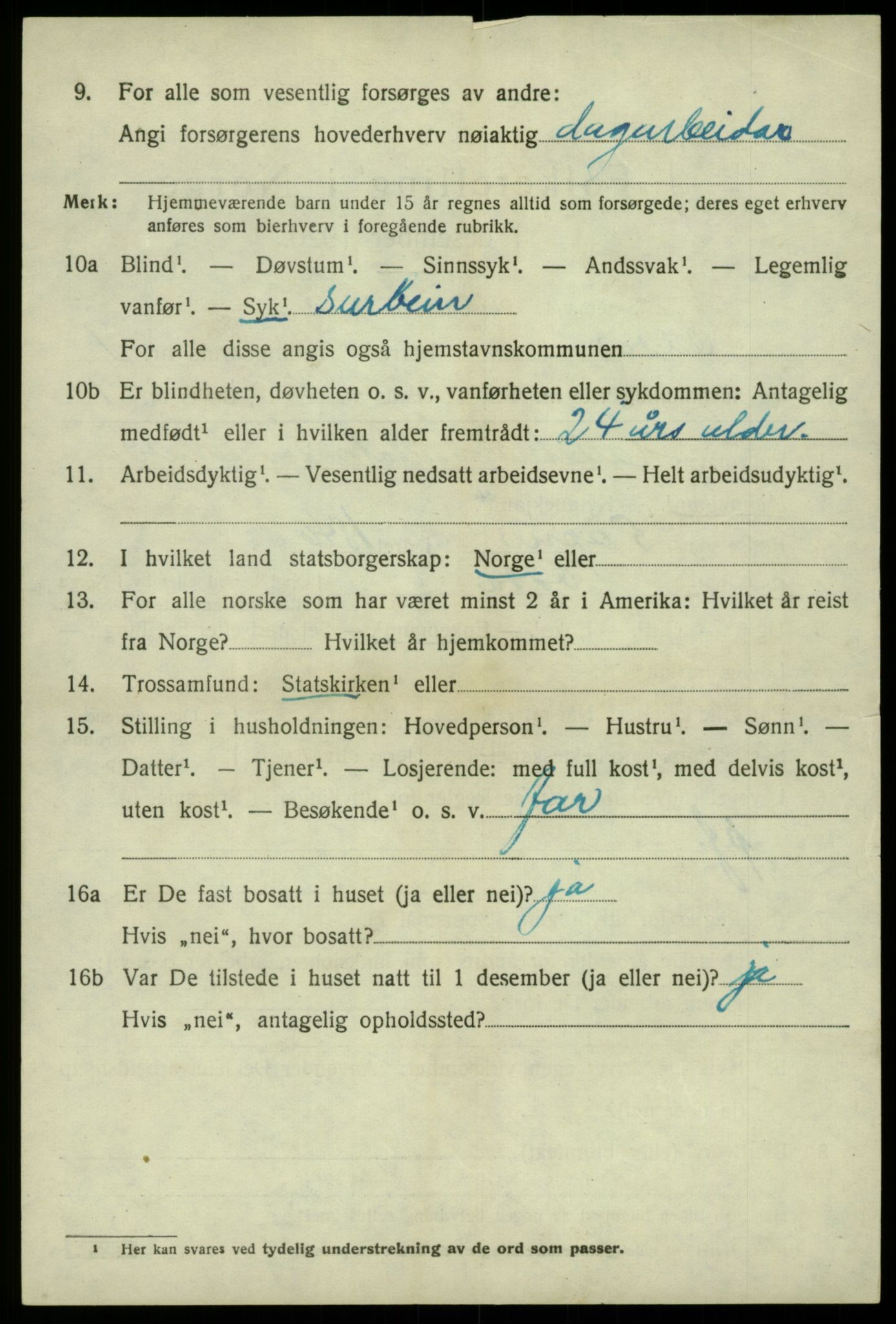 SAB, 1920 census for Odda, 1920, p. 1842