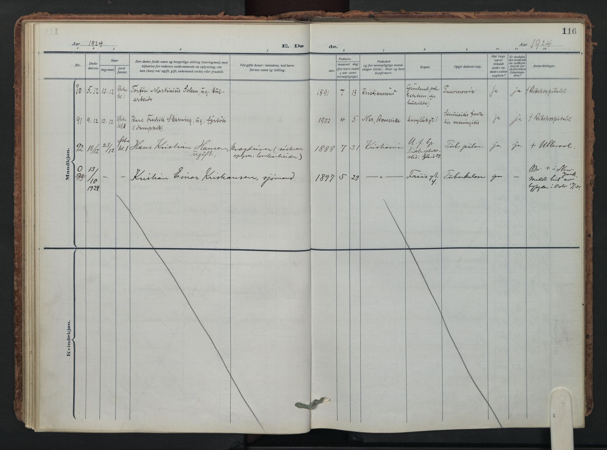 Grønland prestekontor Kirkebøker, AV/SAO-A-10848/F/Fa/L0019: Parish register (official) no. 19, 1918-1938, p. 116