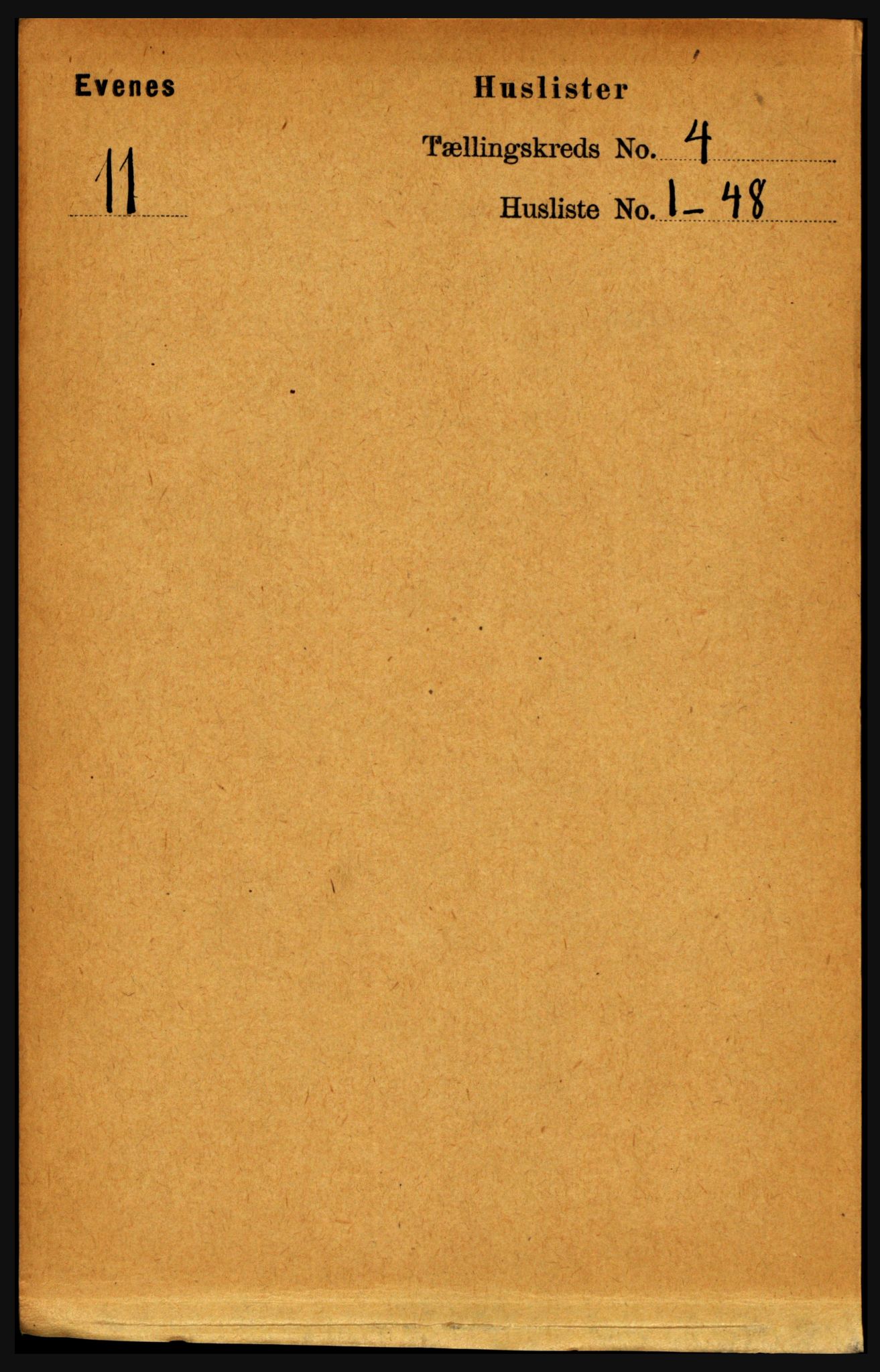 RA, 1891 census for 1853 Evenes, 1891, p. 1175