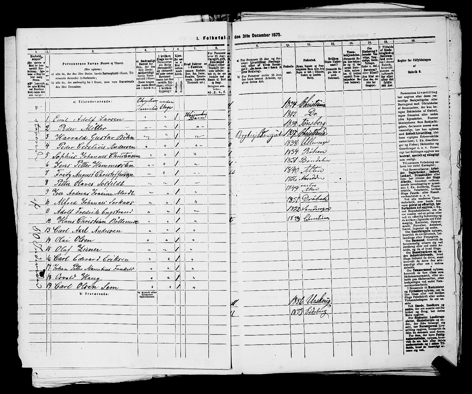 RA, 1875 census for 0301 Kristiania, 1875, p. 4416