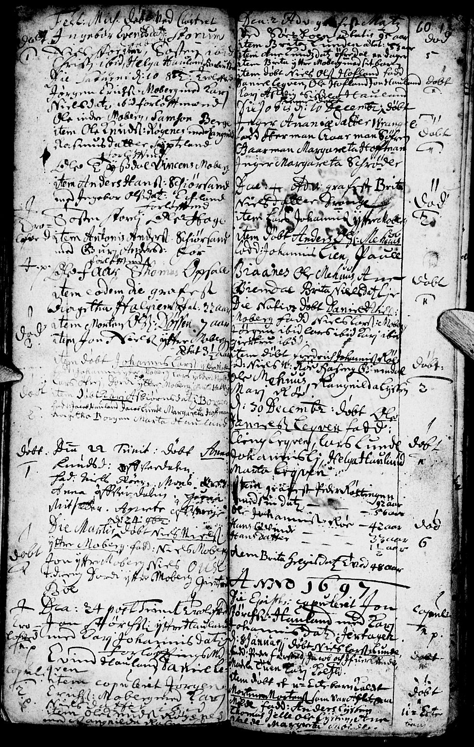 Os sokneprestembete, SAB/A-99929: Parish register (official) no. A 1, 1669-1722, p. 60