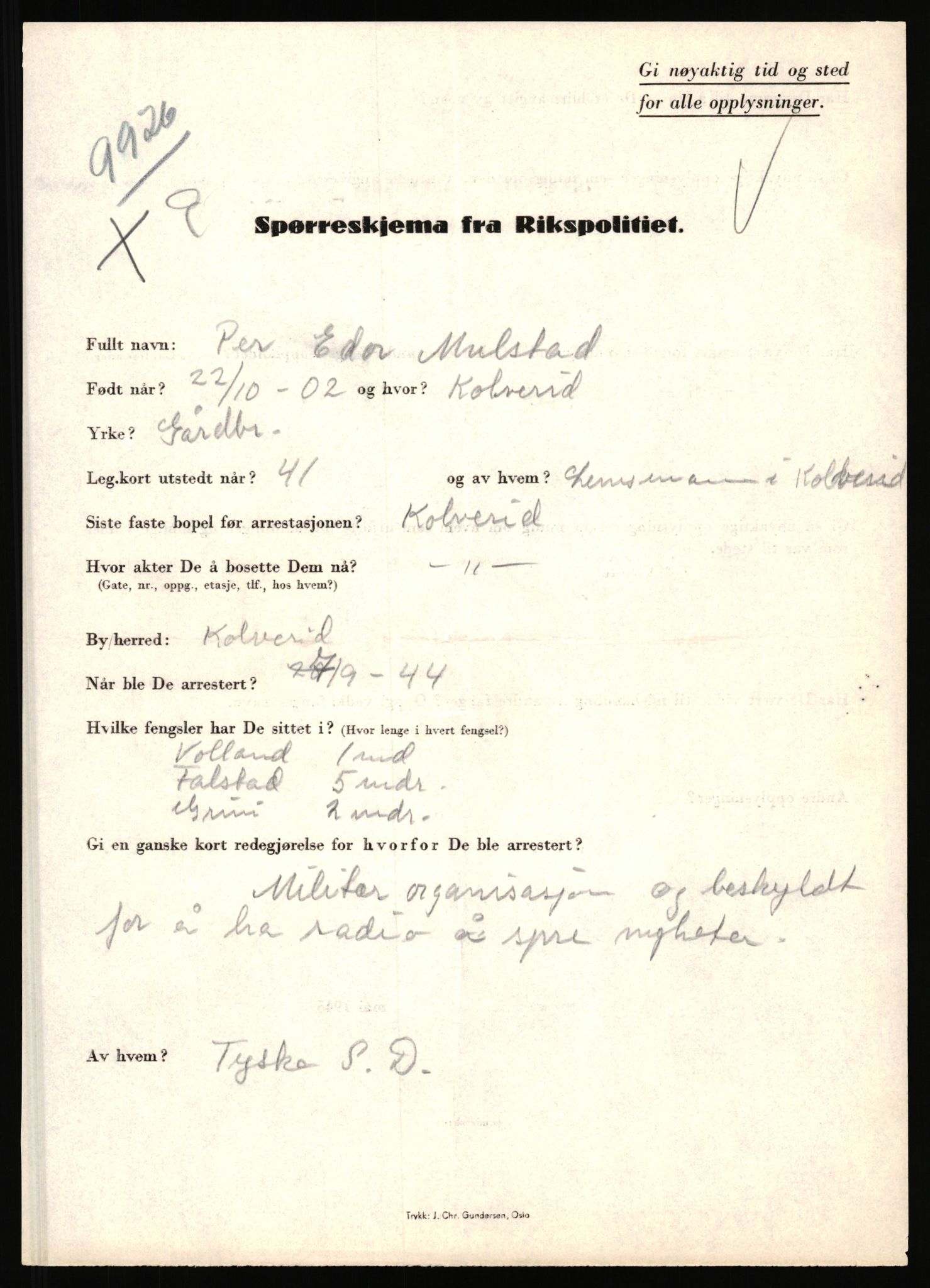 Rikspolitisjefen, AV/RA-S-1560/L/L0012: Mogensen, Øivind - Noraas, Lars, 1940-1945, p. 155