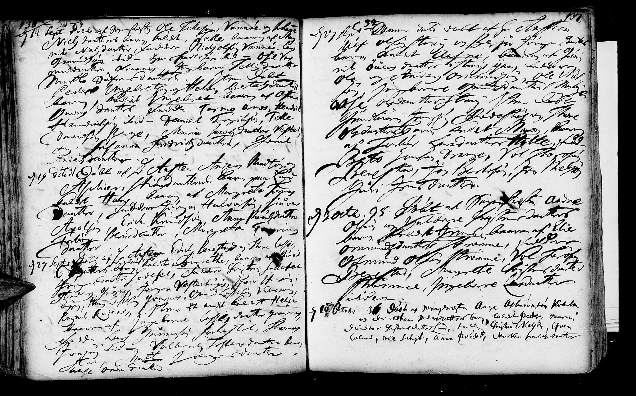Oddernes sokneprestkontor, SAK/1111-0033/F/Fa/Faa/L0001: Parish register (official) no. A 1, 1692-1718, p. 136-137