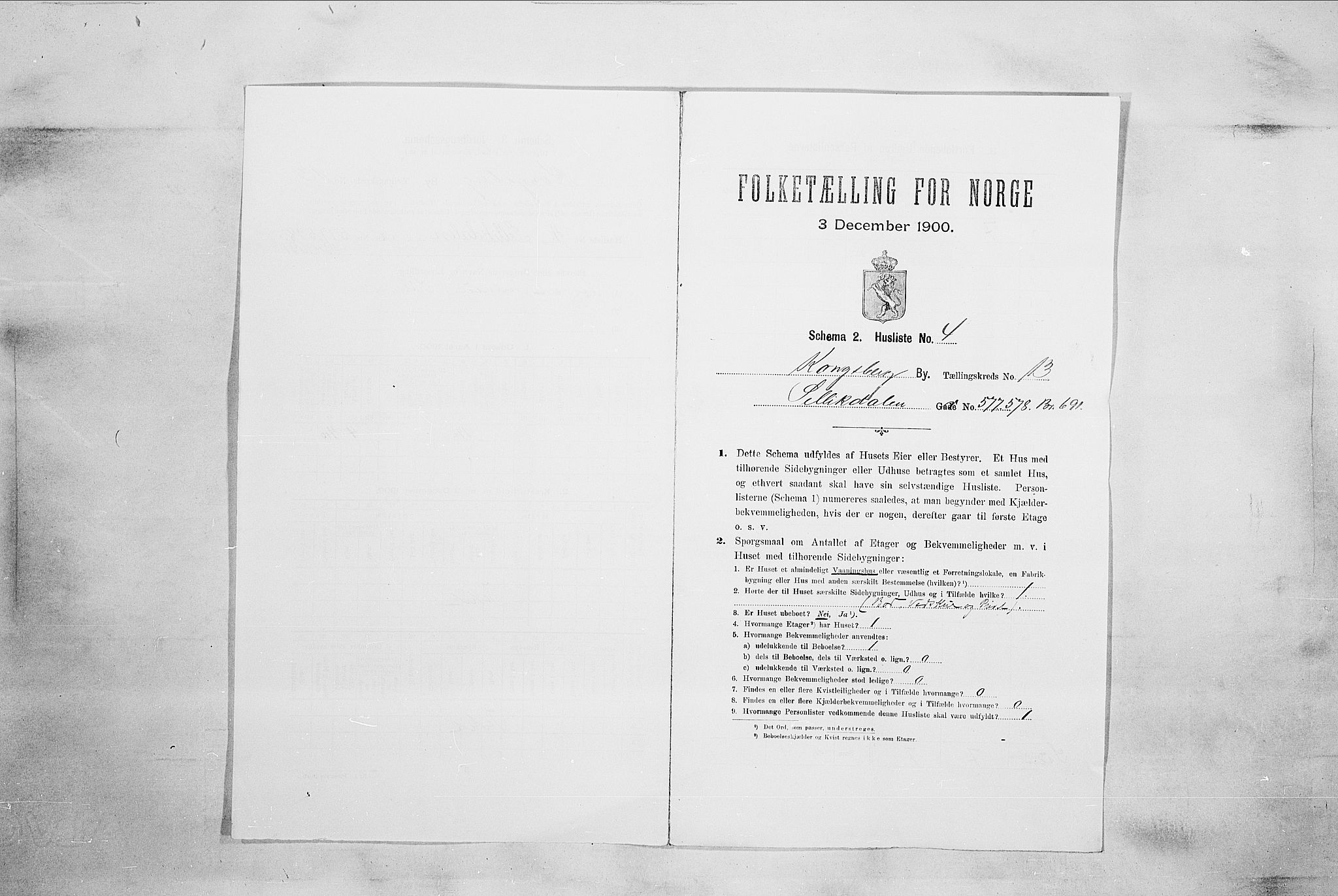 RA, 1900 census for Kongsberg, 1900, p. 2242