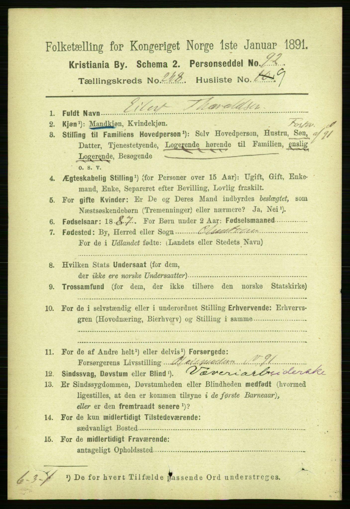 RA, 1891 census for 0301 Kristiania, 1891, p. 151477