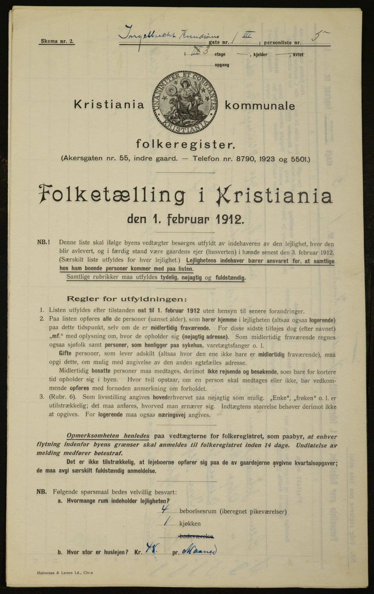 OBA, Municipal Census 1912 for Kristiania, 1912, p. 44206
