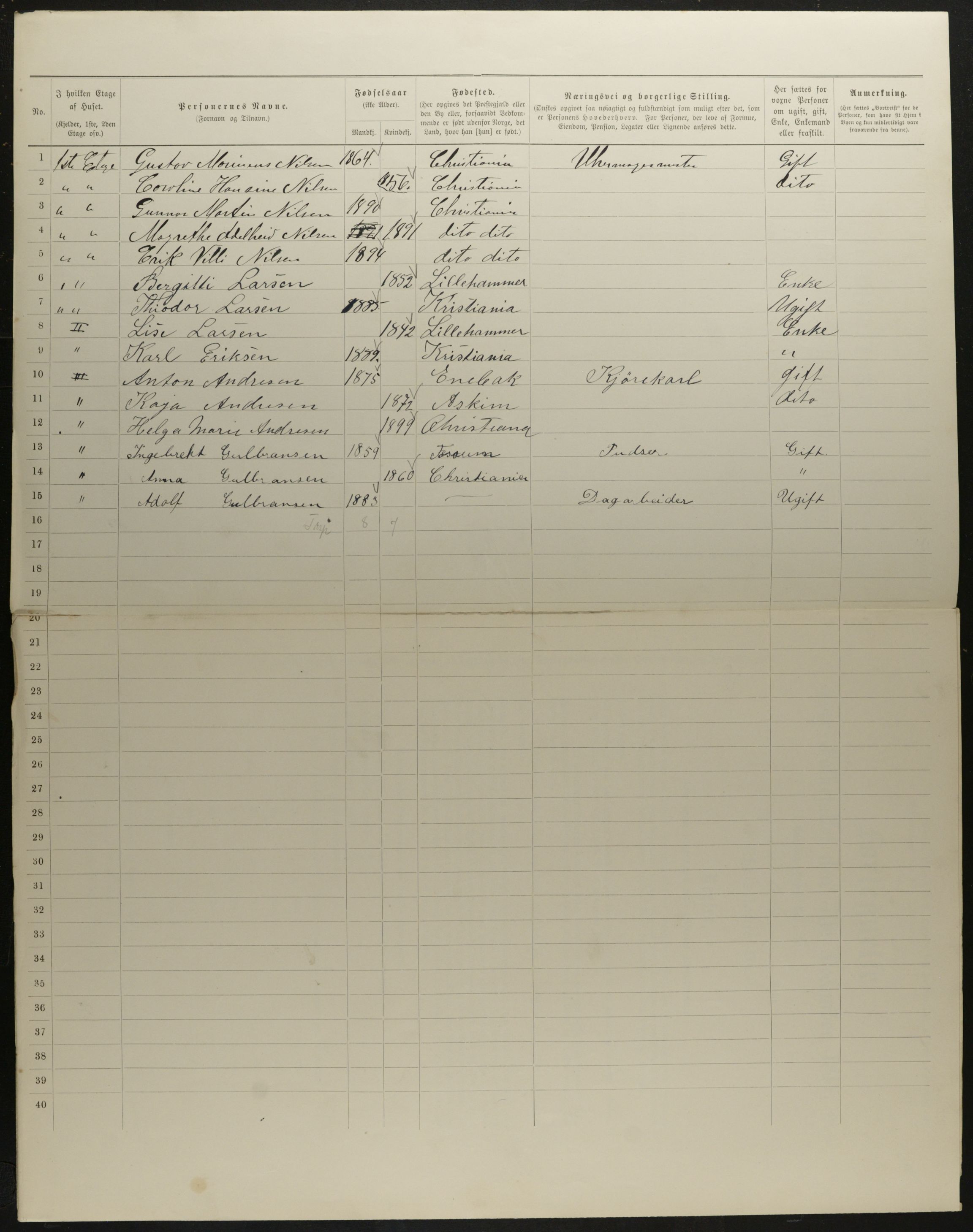 OBA, Municipal Census 1901 for Kristiania, 1901, p. 6463