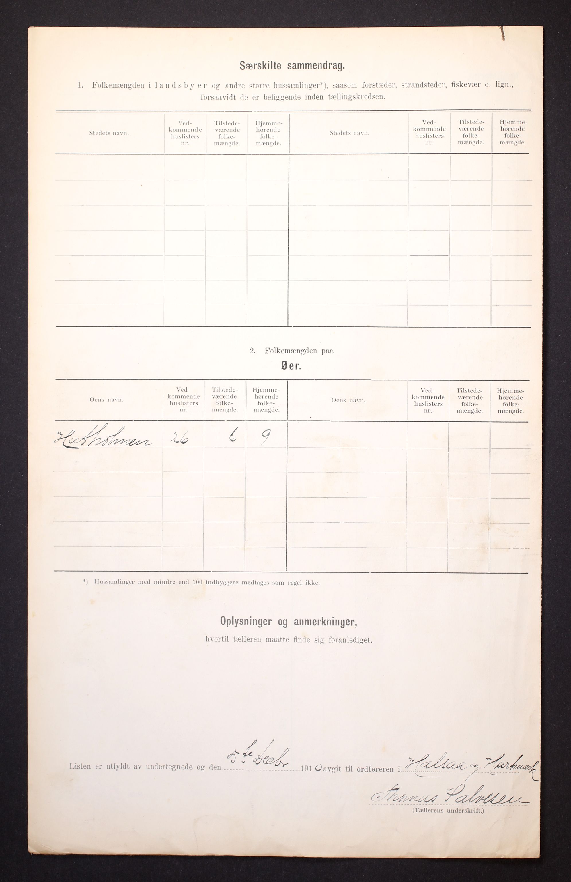 RA, 1910 census for Halse og Harkmark, 1910, p. 12