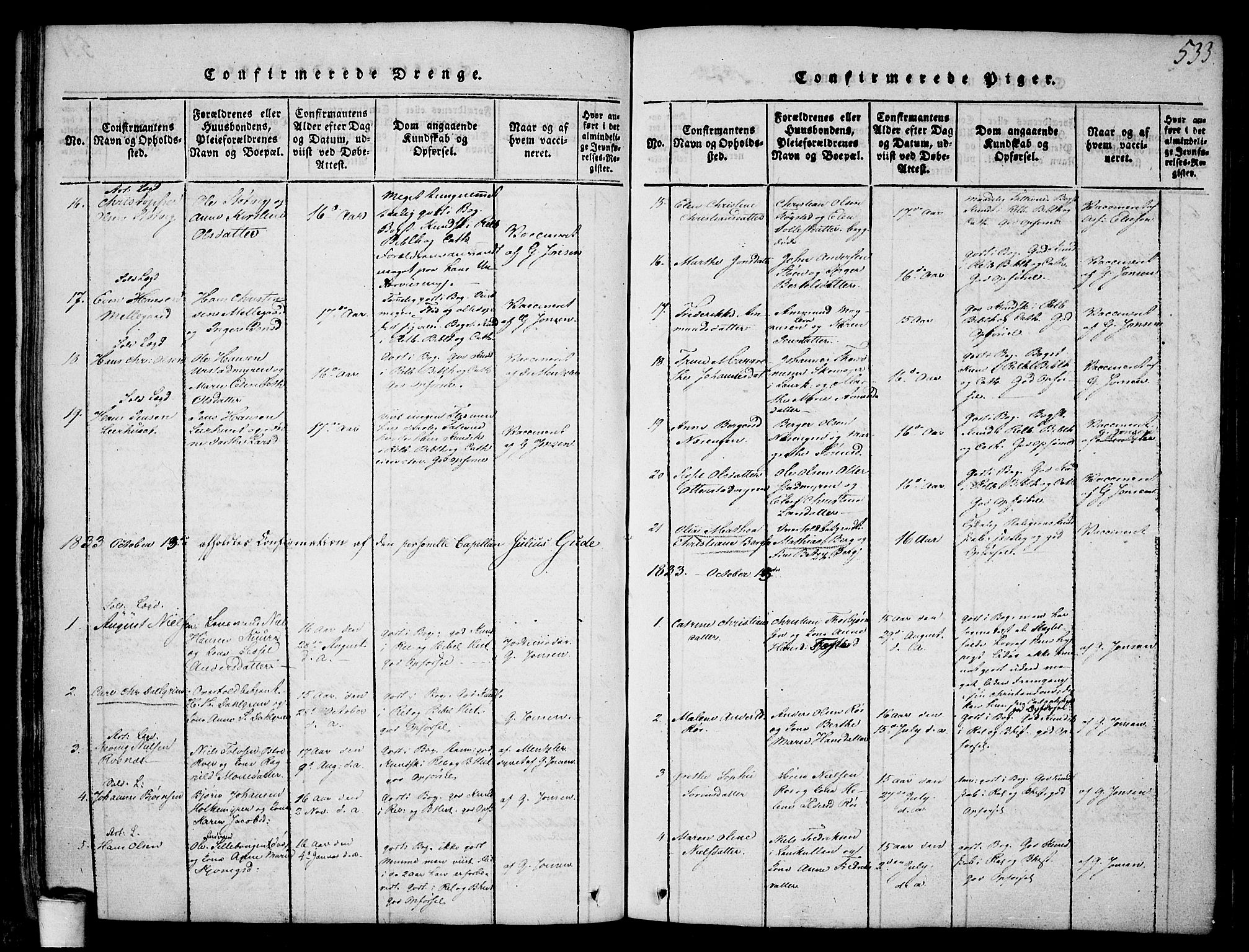 Rygge prestekontor Kirkebøker, SAO/A-10084b/F/Fa/L0003: Parish register (official) no. 3, 1814-1836, p. 532-533