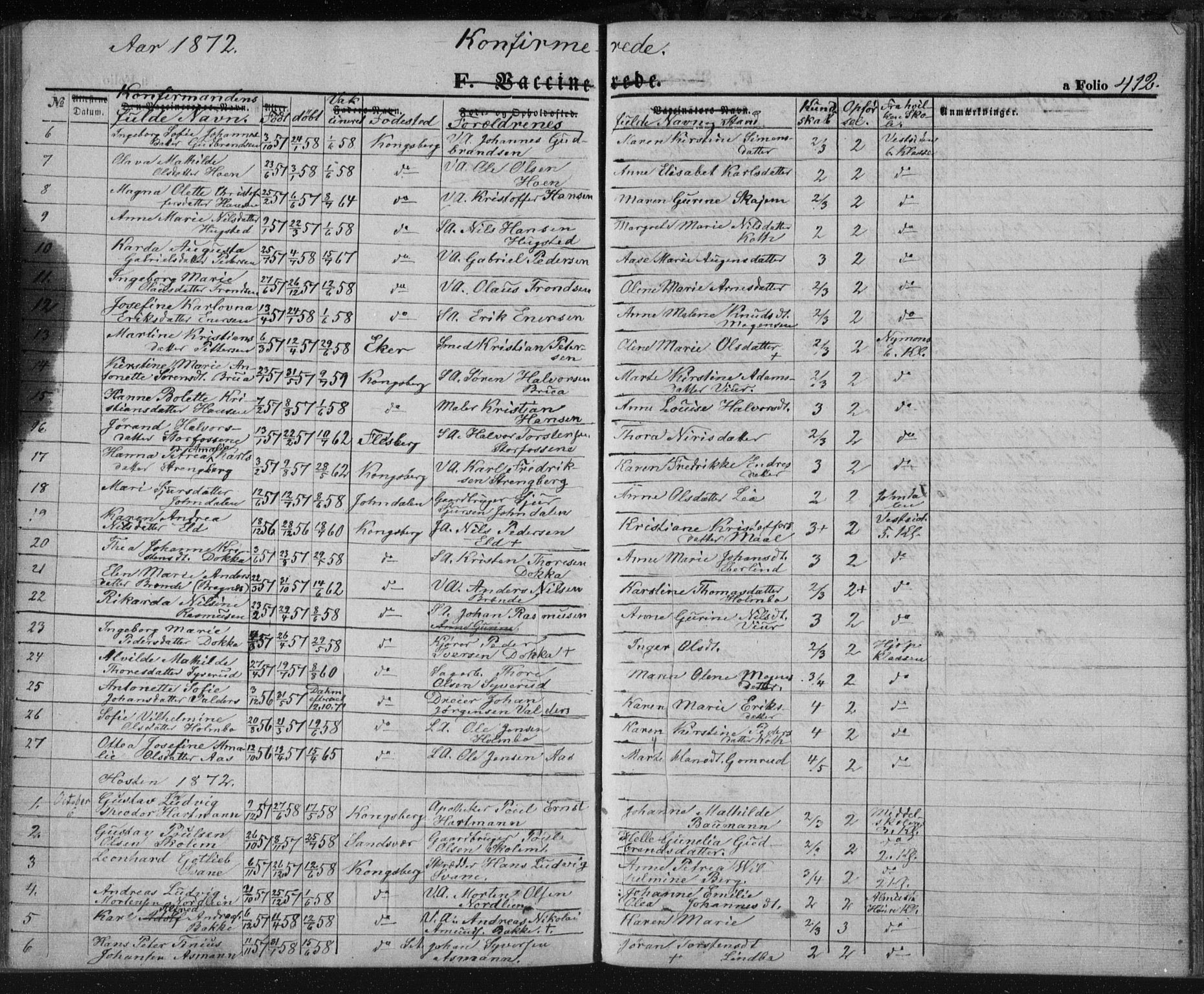 Kongsberg kirkebøker, AV/SAKO-A-22/F/Fa/L0010: Parish register (official) no. I 10, 1859-1875, p. 412