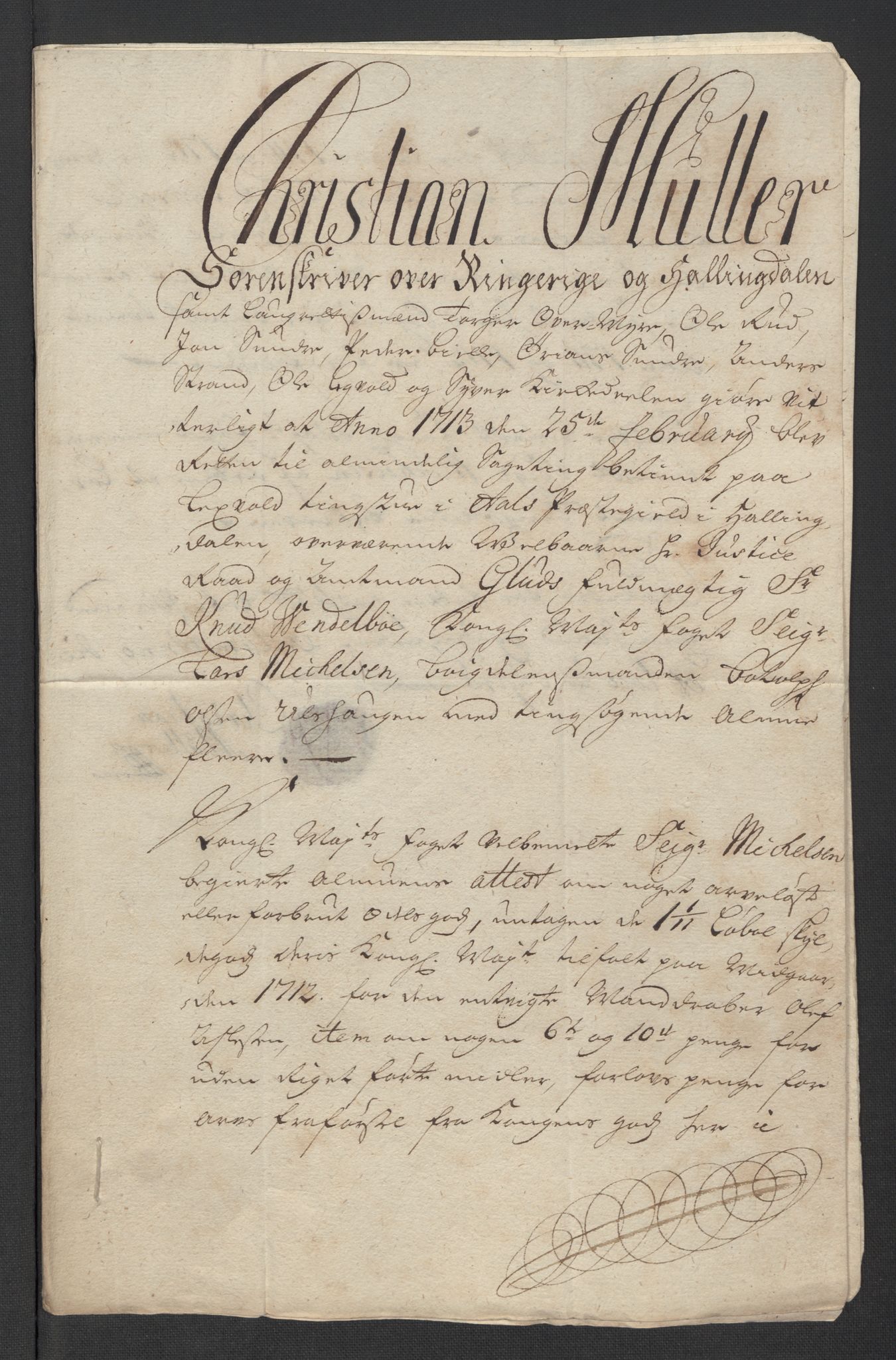 Rentekammeret inntil 1814, Reviderte regnskaper, Fogderegnskap, RA/EA-4092/R23/L1470: Fogderegnskap Ringerike og Hallingdal, 1712, p. 133