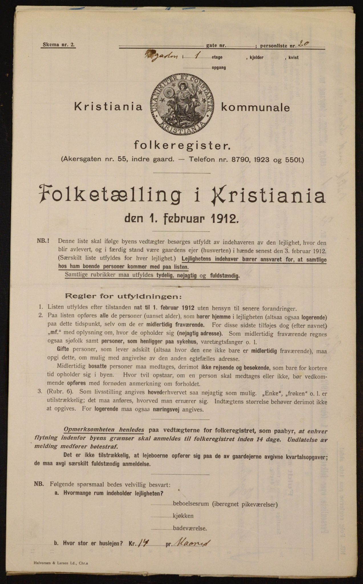 OBA, Municipal Census 1912 for Kristiania, 1912, p. 106474