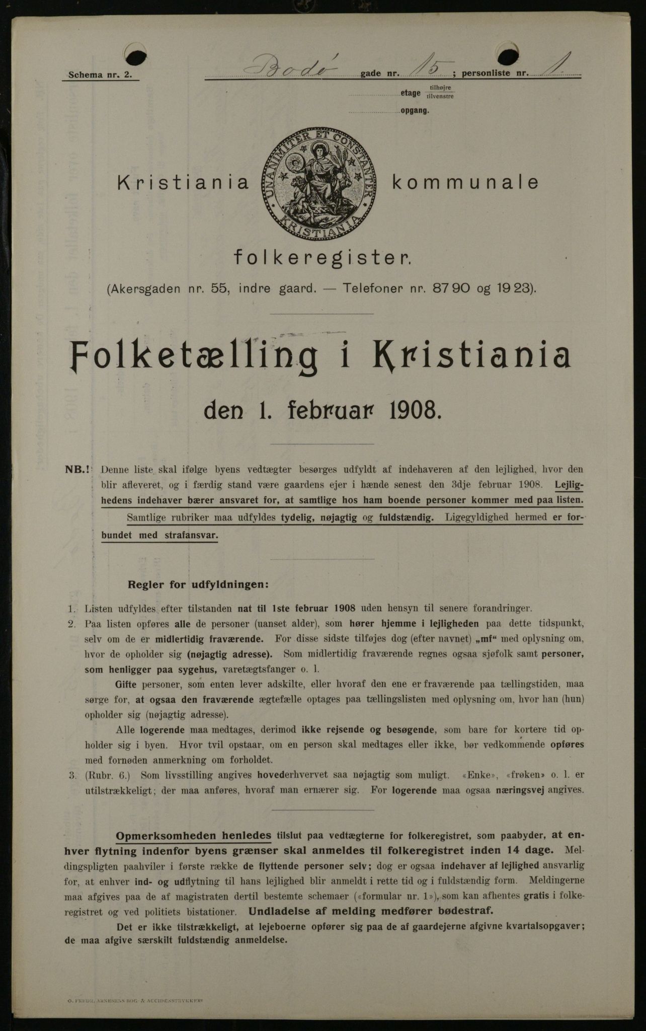 OBA, Municipal Census 1908 for Kristiania, 1908, p. 6600