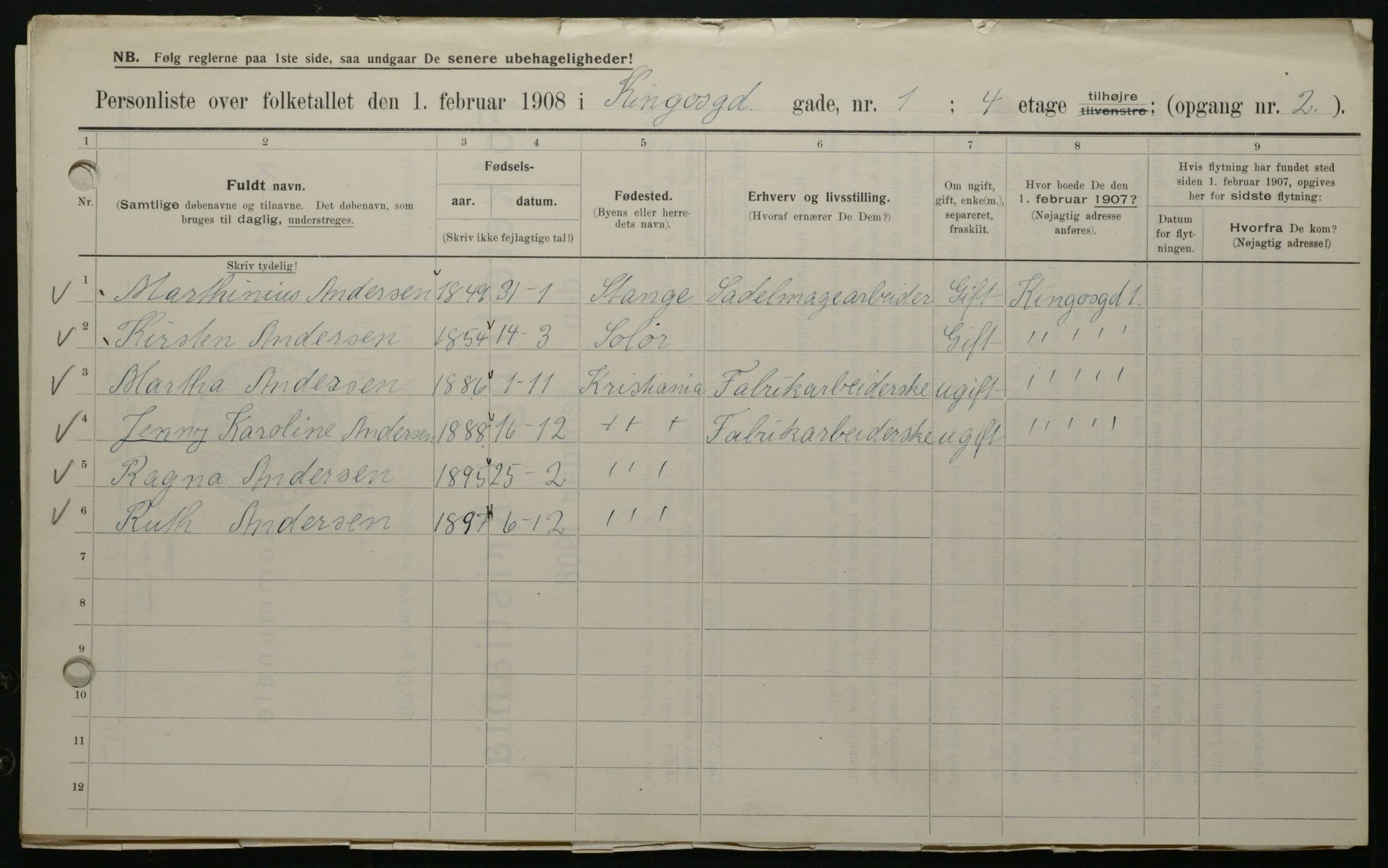 OBA, Municipal Census 1908 for Kristiania, 1908, p. 44340