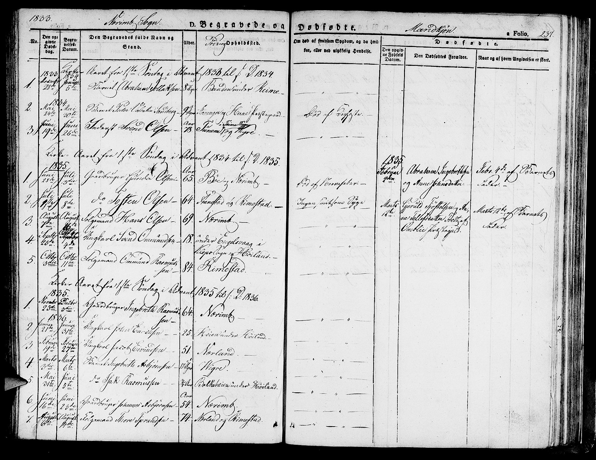 Hå sokneprestkontor, SAST/A-101801/001/30BA/L0004: Parish register (official) no. A 4.1 /1, 1826-1841, p. 237