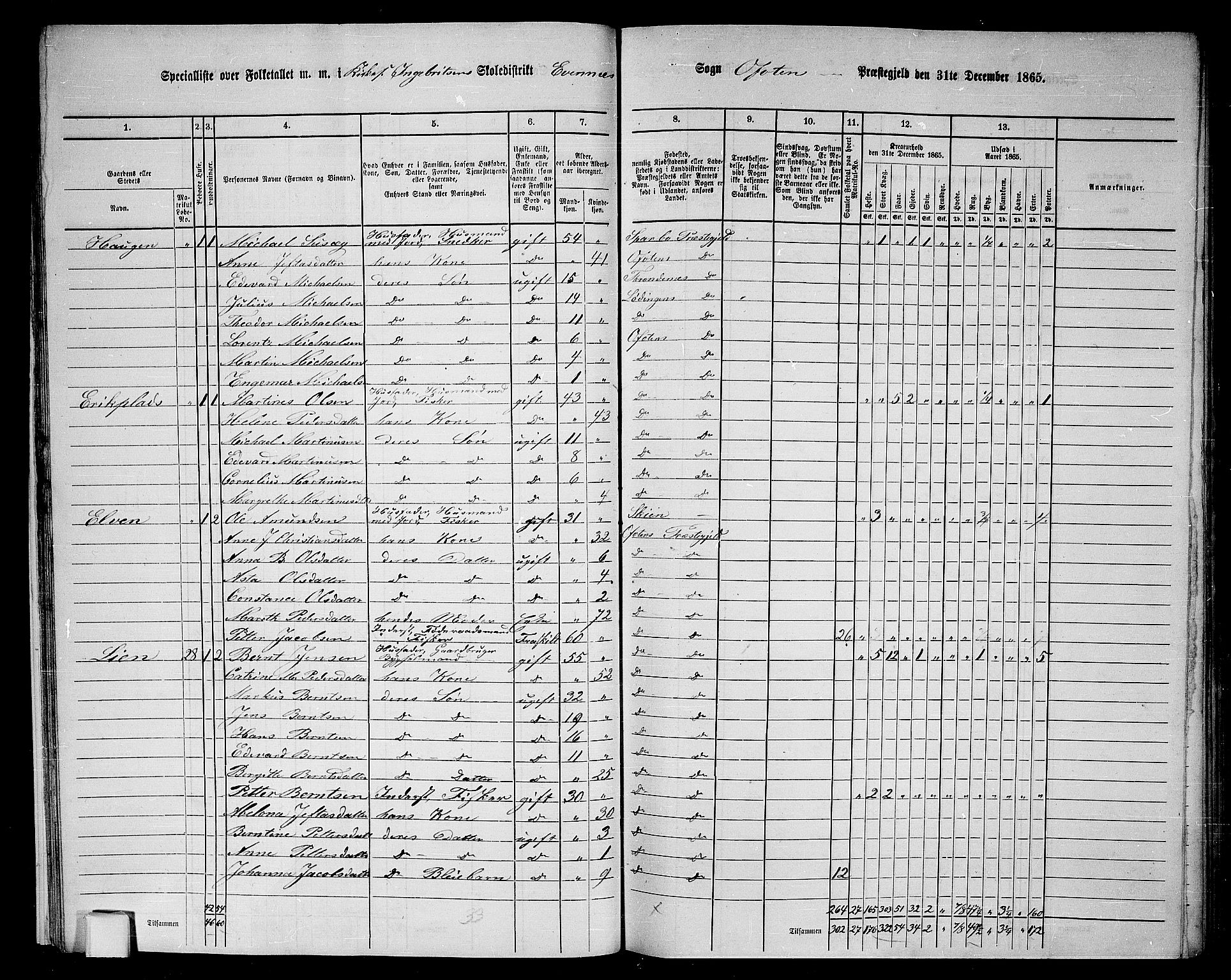 RA, 1865 census for Ofoten, 1865, p. 21