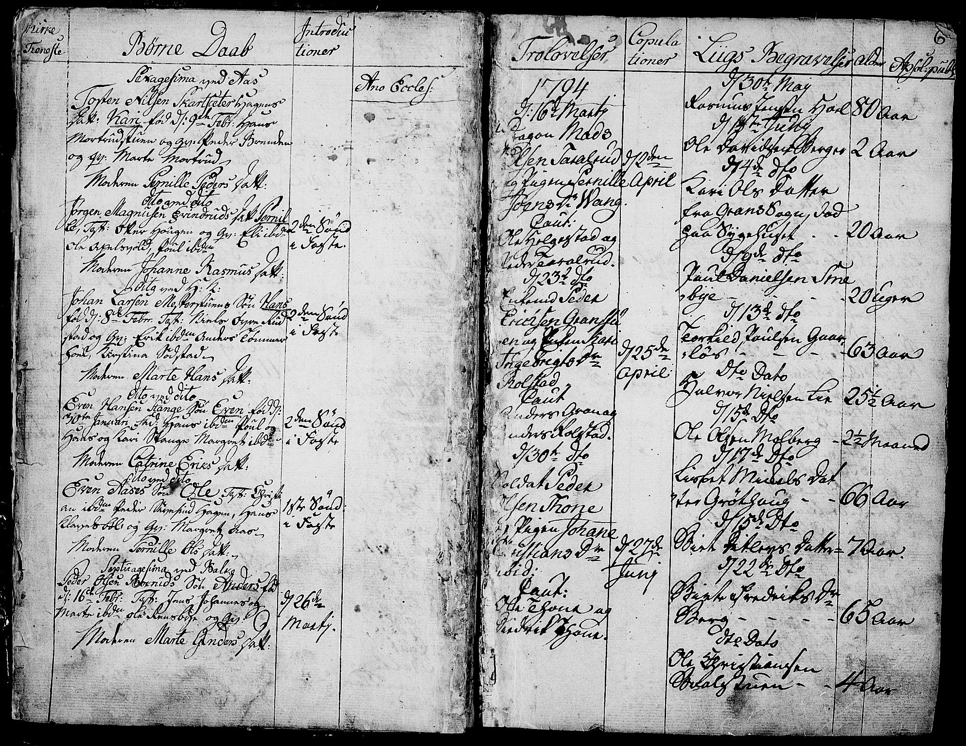 Toten prestekontor, AV/SAH-PREST-102/H/Ha/Haa/L0007: Parish register (official) no. 7, 1794-1809, p. 6