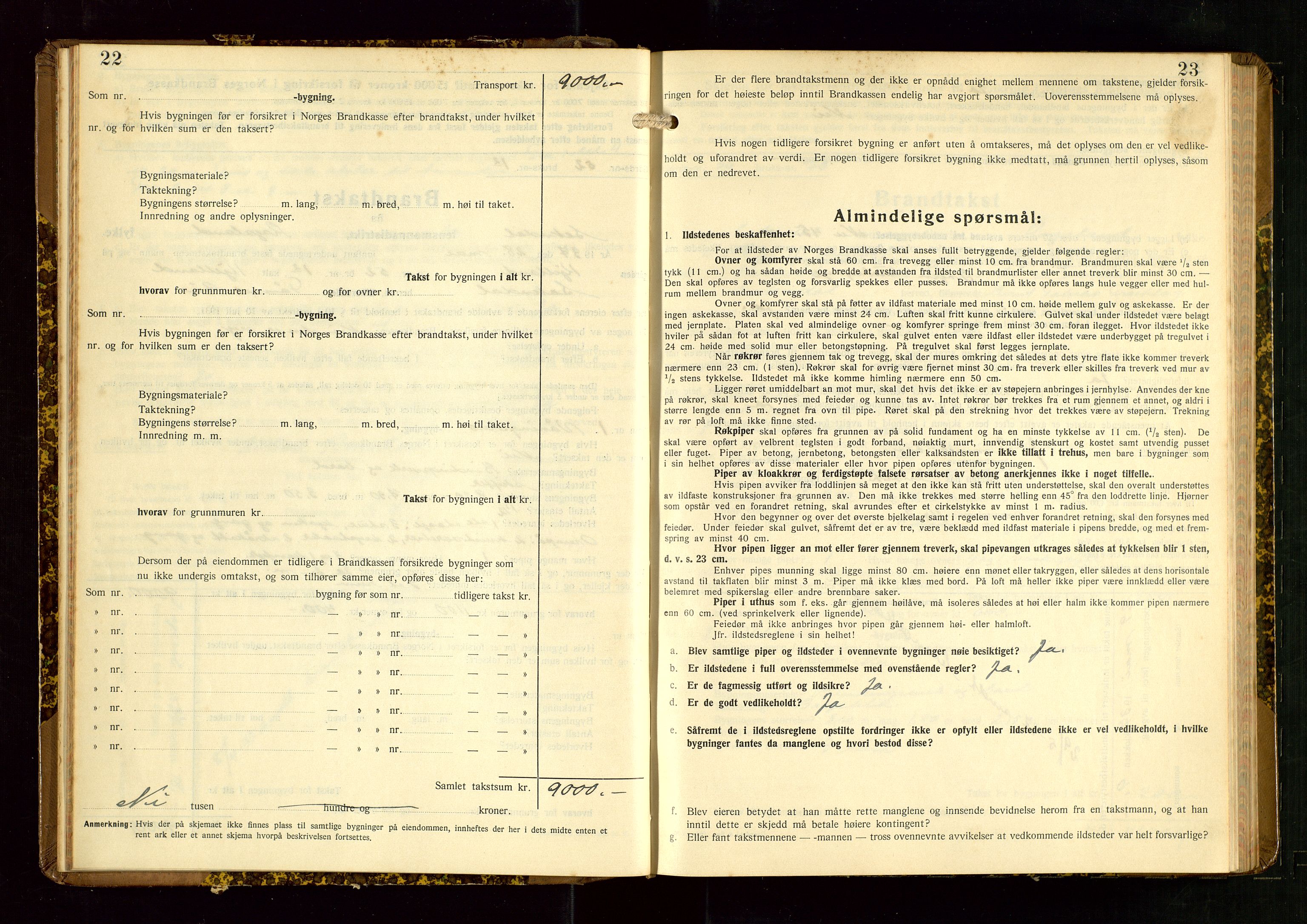 Sokndal lensmannskontor, AV/SAST-A-100417/Gob/L0008: "Brandtakst-Protokoll", 1937-1955, p. 22-23